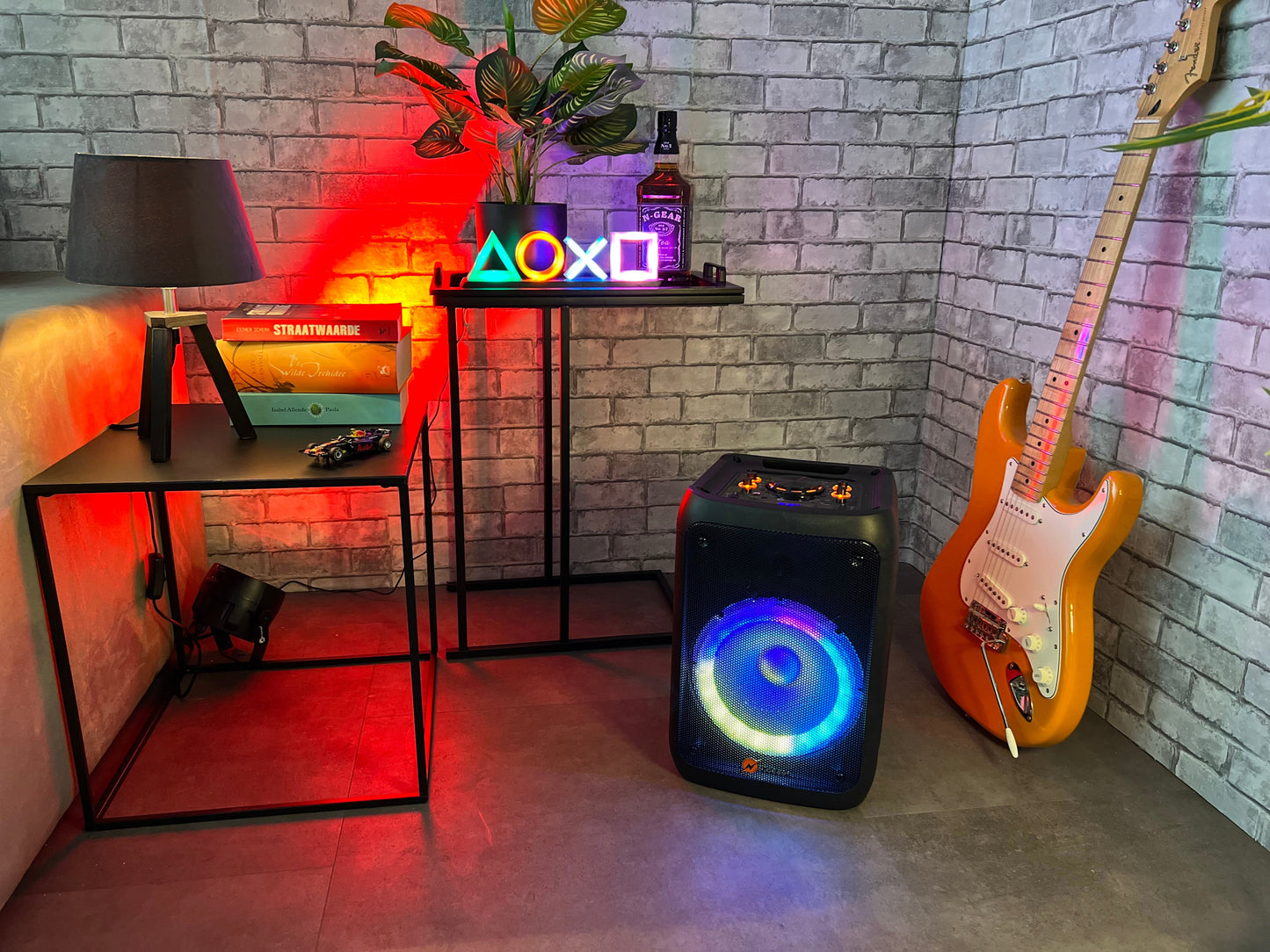 N-Gear | Flash Banger 777 Wireless Speaker Karaoke Set Party Box with 2 Microphones Black