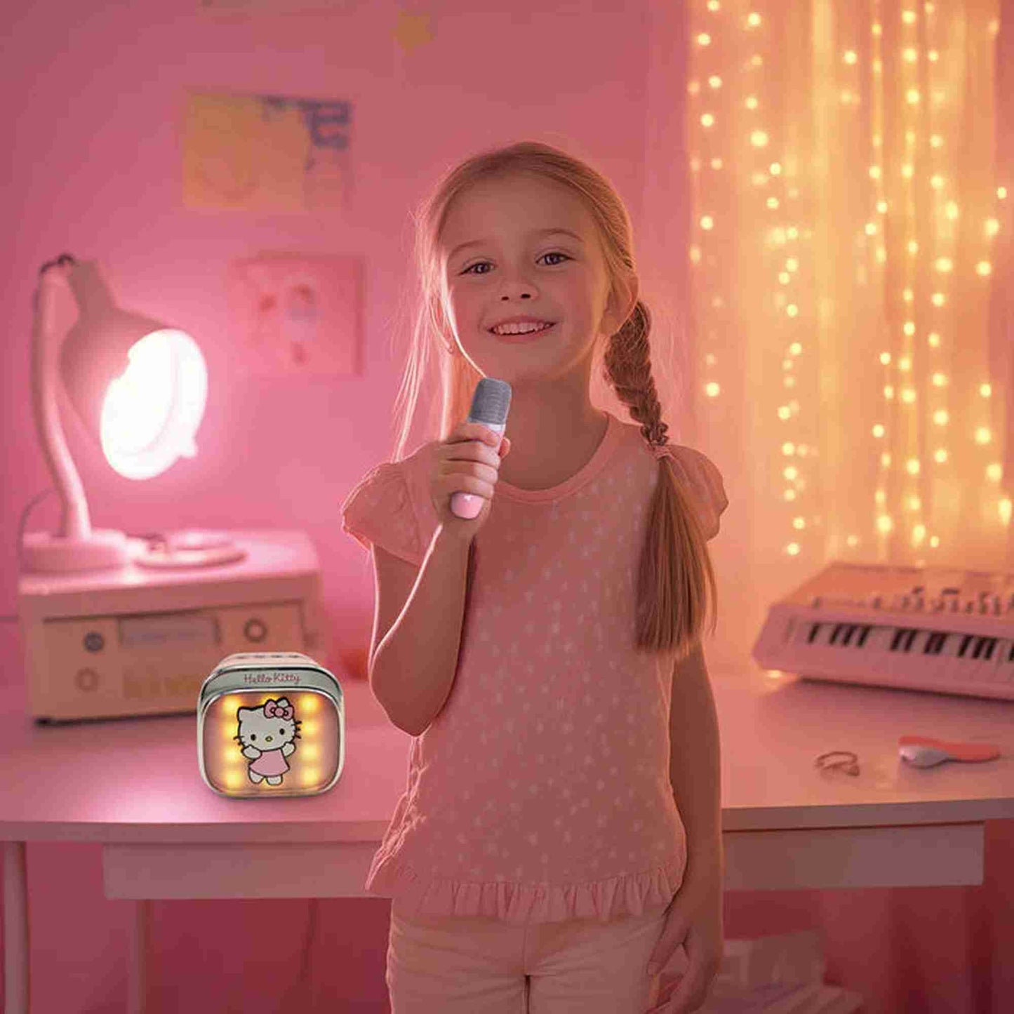 OTL Hello Kitty PopSing LED Light-Up Wireless Karaoke Speaker & Microphone