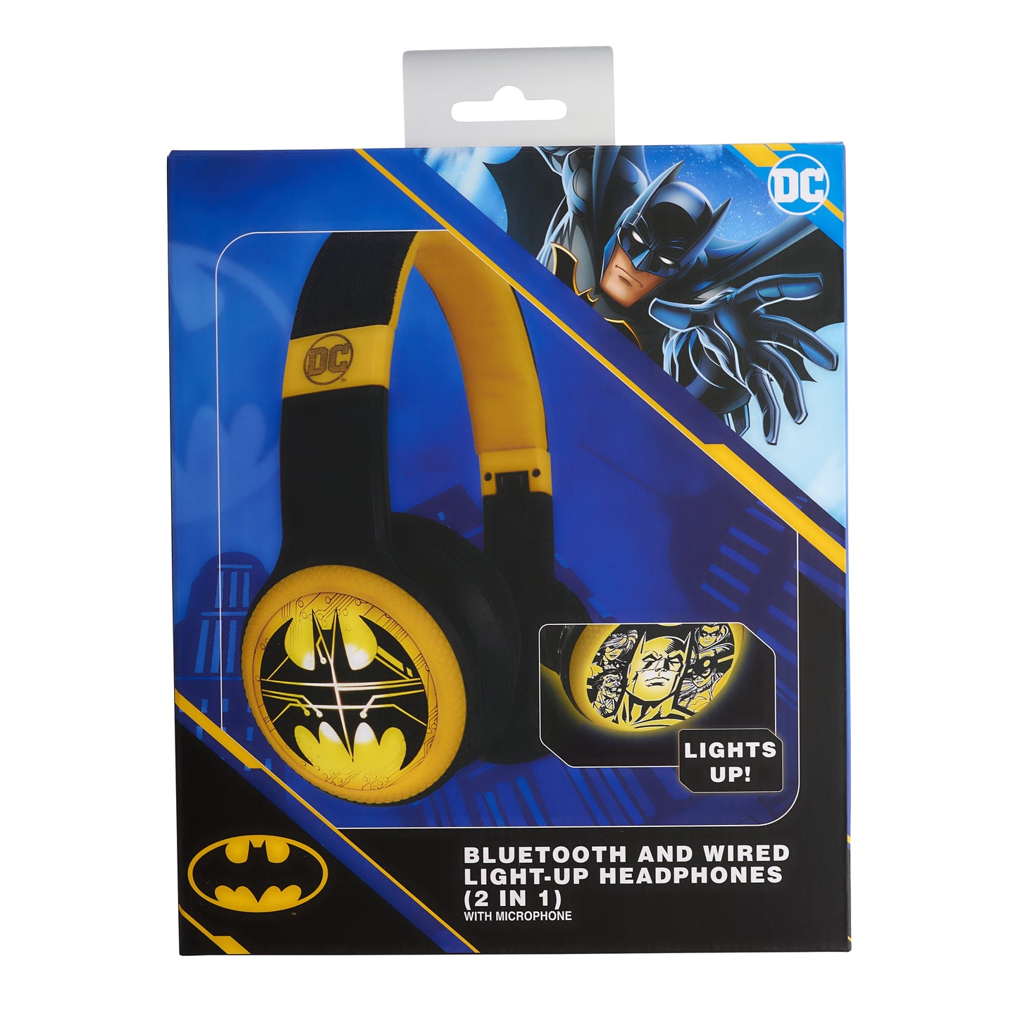 Lazerbuilt | Batman Logo Light-Up Bluetooth Headphones