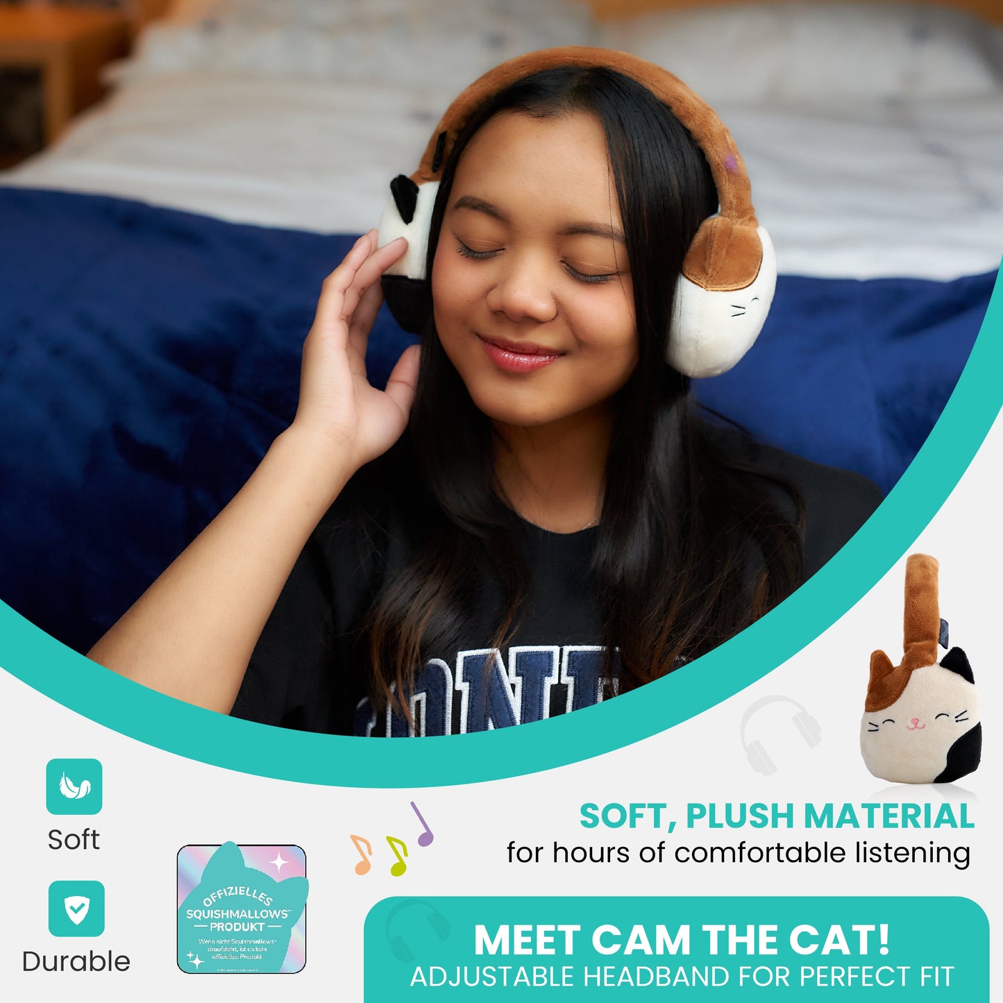 Lazerbuilt | Squishmallows Cam Plush Bluetooth Headphones