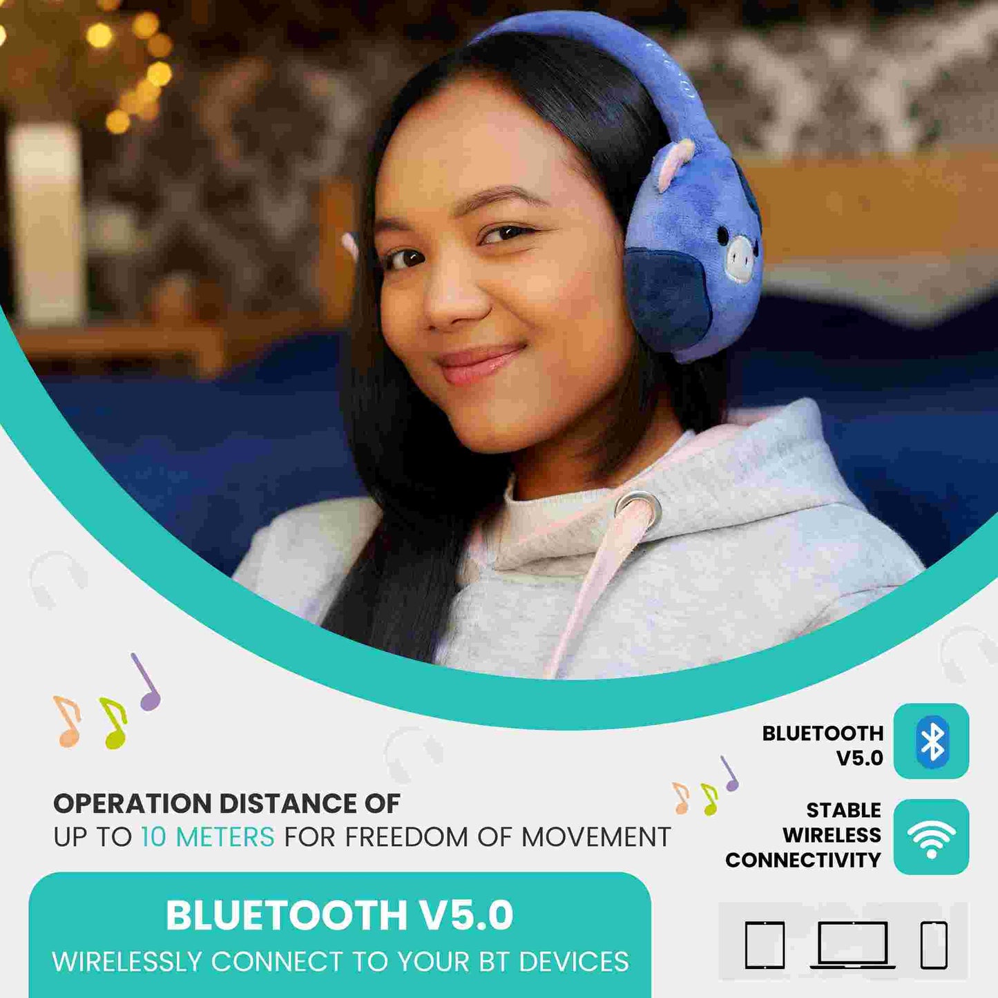 Lazerbuilt | Squishmallows Ingred Plush Bluetooth Headphones