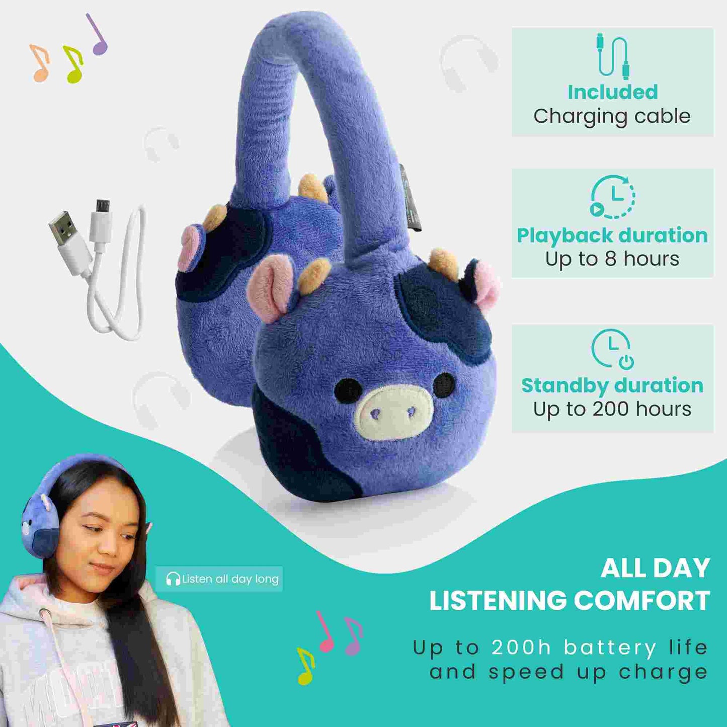 Lazerbuilt | Squishmallows Ingred Plush Bluetooth Headphones