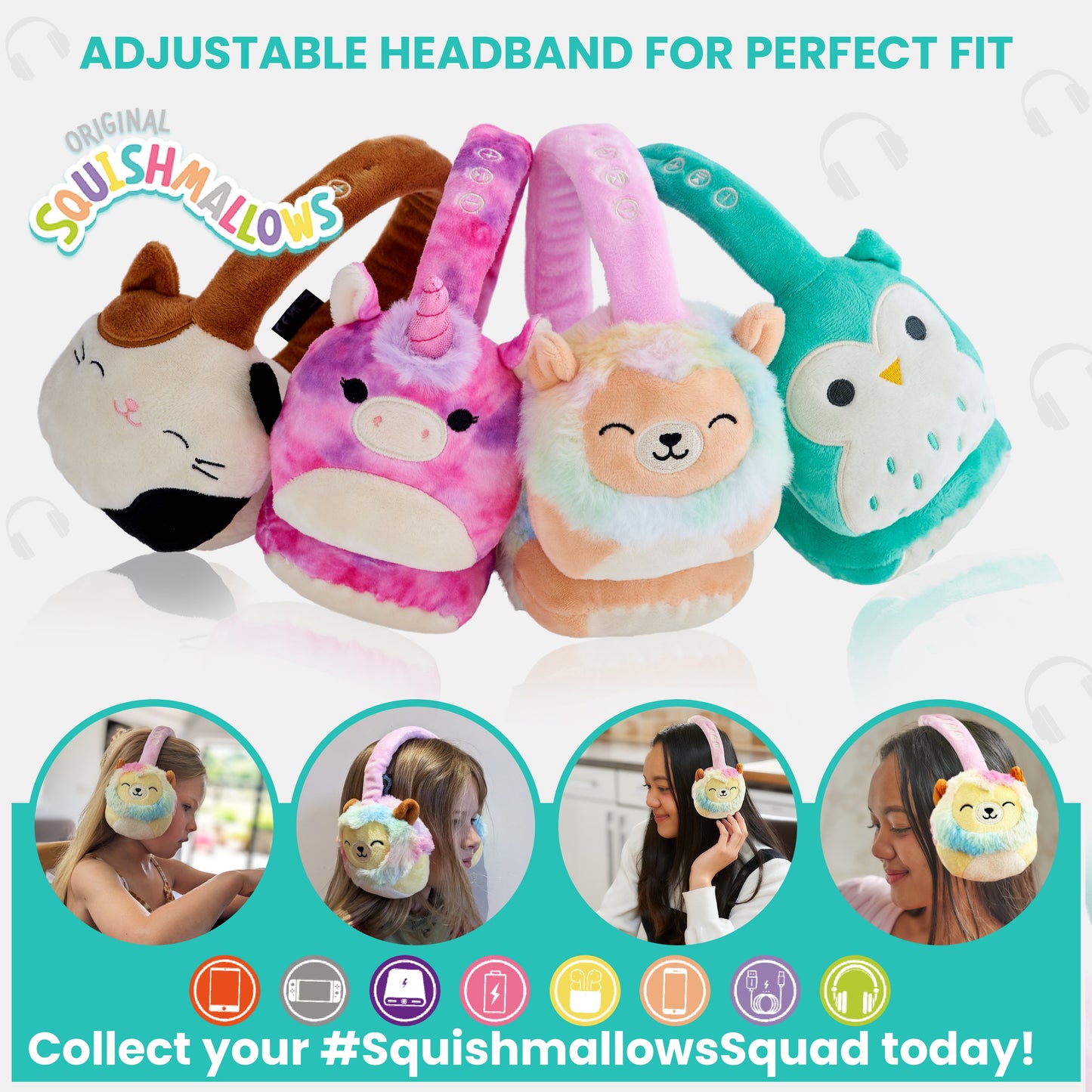 Lazerbuilt | Squishmallows Leonard Plush Bluetooth Headphones