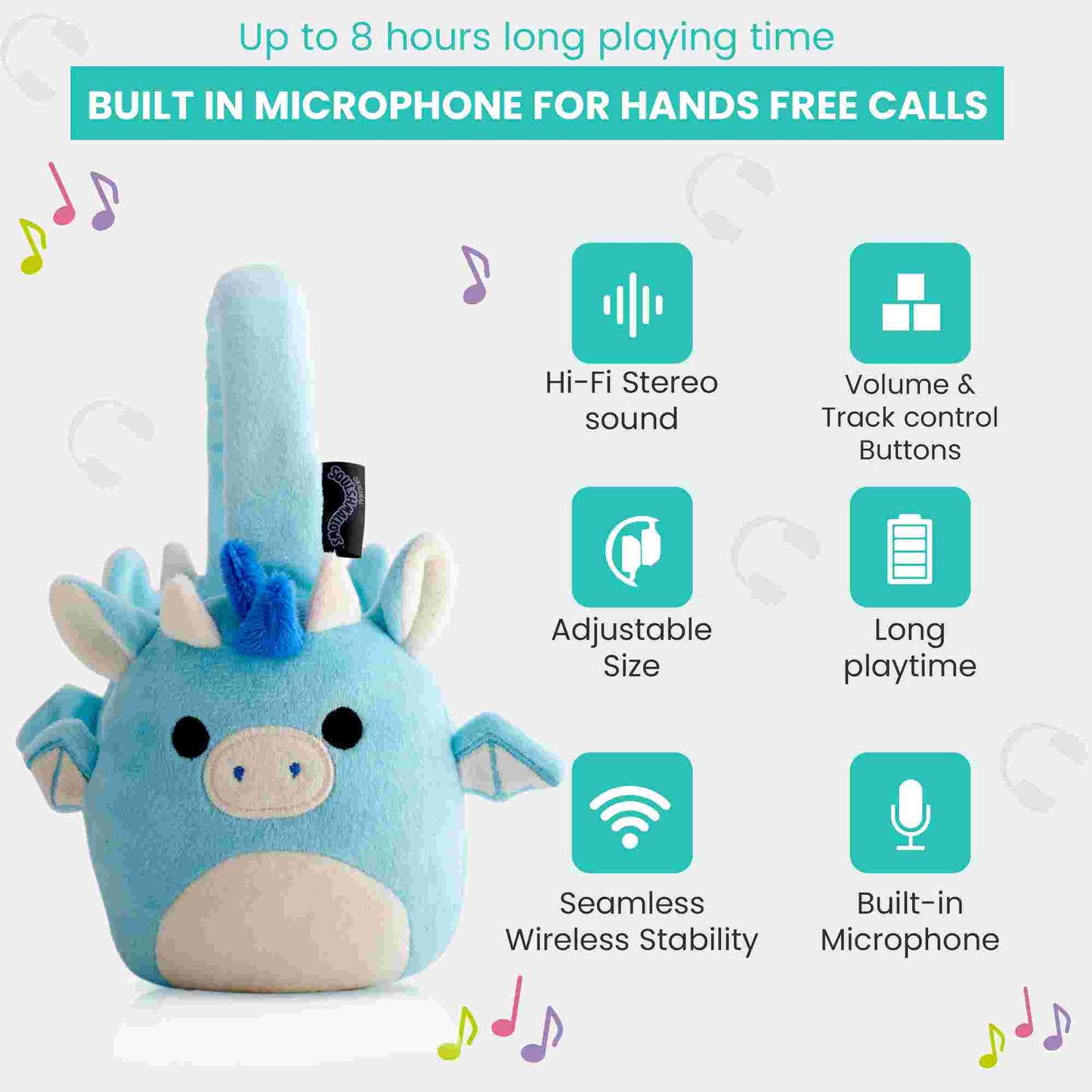 Lazerbuilt | Squishmallows Tatiana Plush Bluetooth Headphones