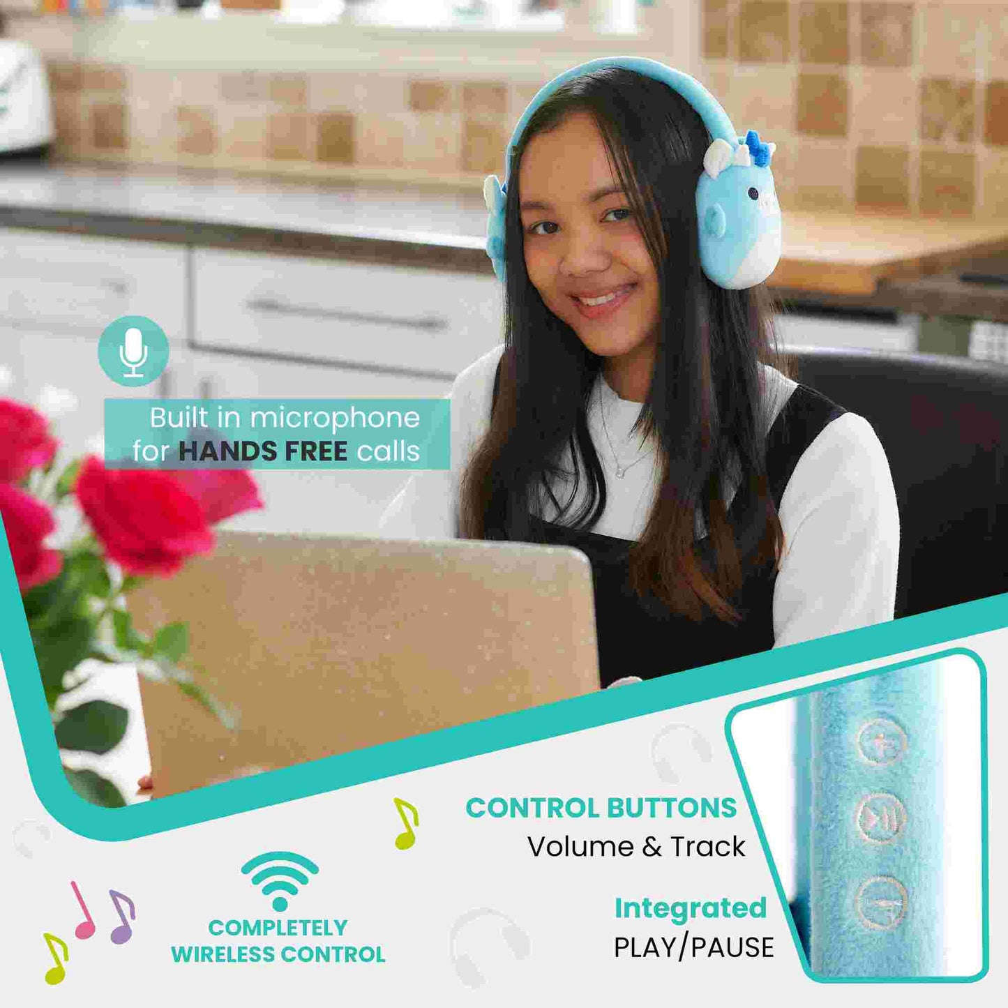 Lazerbuilt | Squishmallows Tatiana Plush Bluetooth Headphones