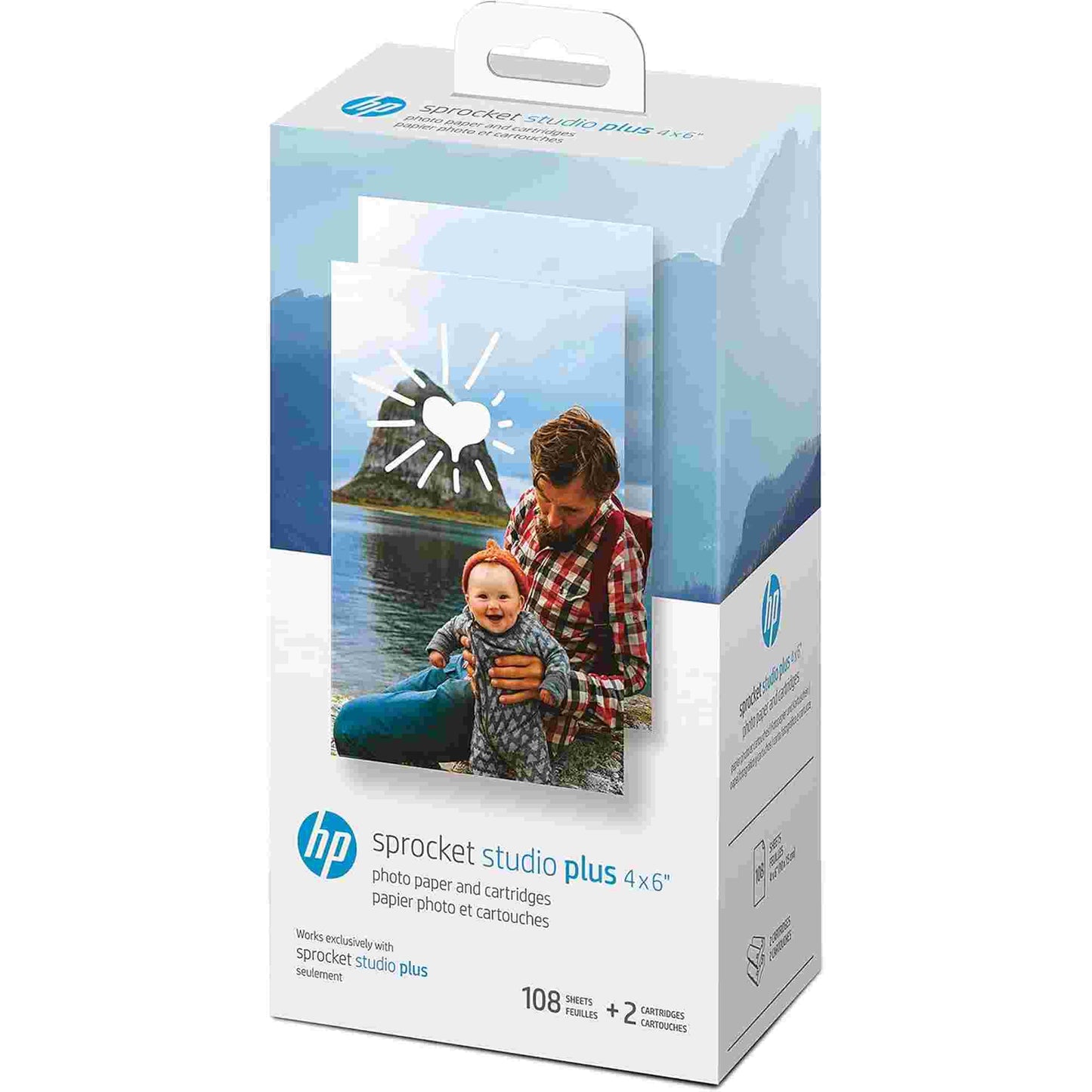 HP | 108 Sheets - HP Sprocket Studio Plus 4x6 - 2 Paper Cartridges