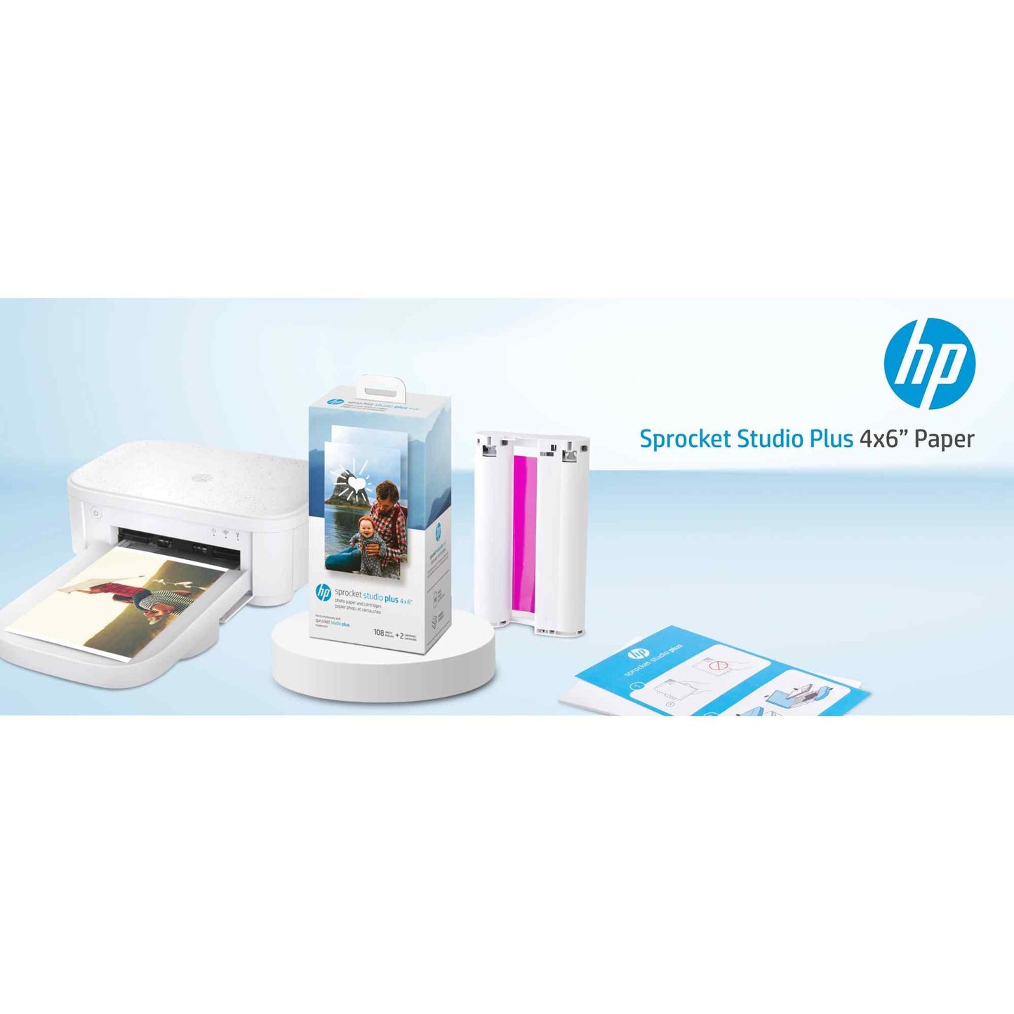 HP | 108 Sheets - HP Sprocket Studio Plus 4x6 - 2 Paper Cartridges