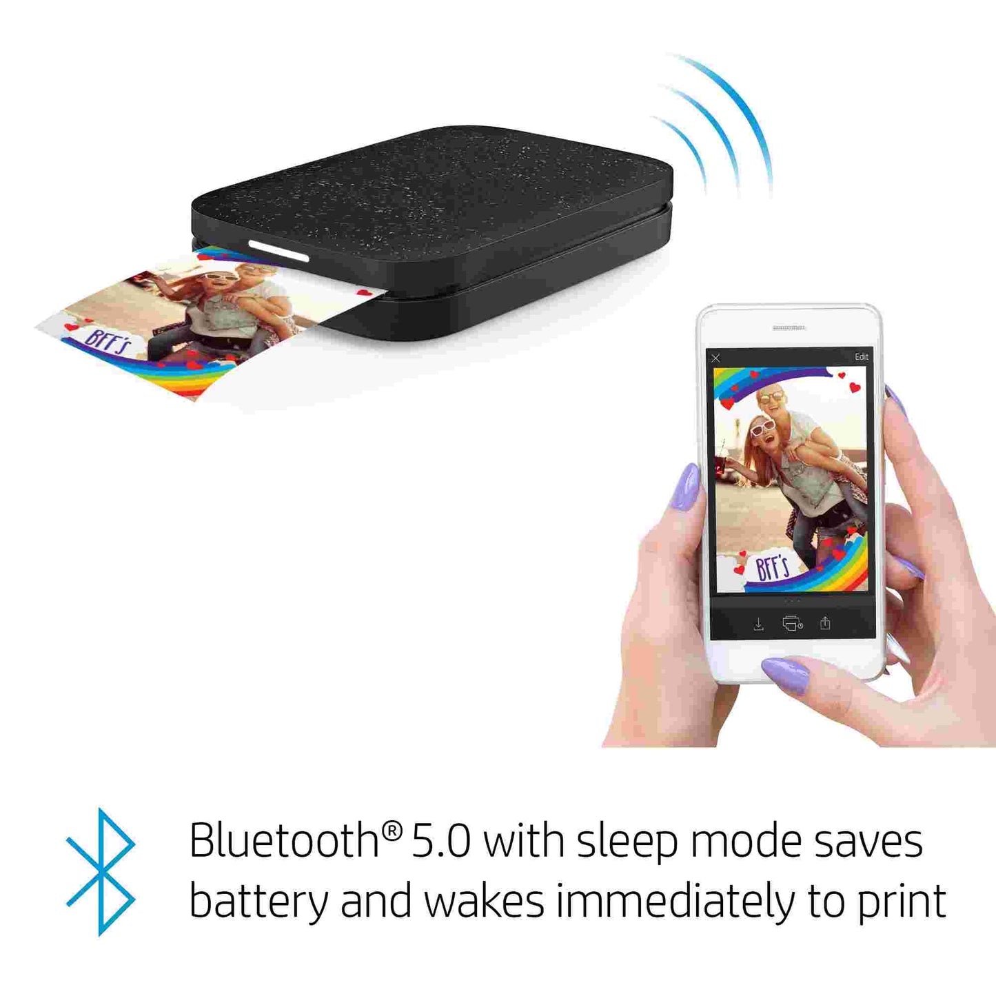 HP | HP Sprocket 2x3 Portable Instant Photo Printer – Black