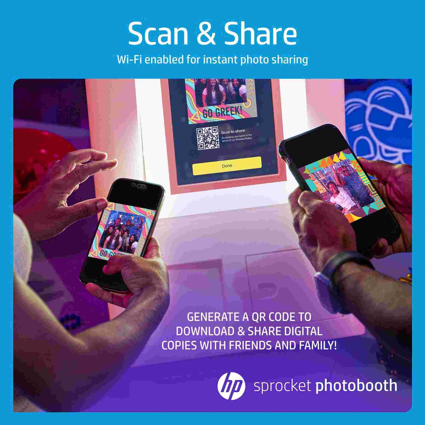 HP | HP Sprocket Photobooth Instant 3x4” Colour Photo Printer - Pink