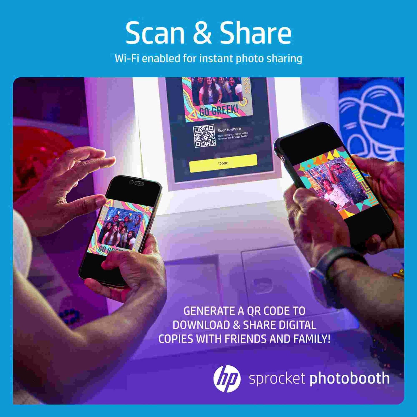 HP | HP Sprocket Photobooth Instant 3x4” Colour Photo Printer - White
