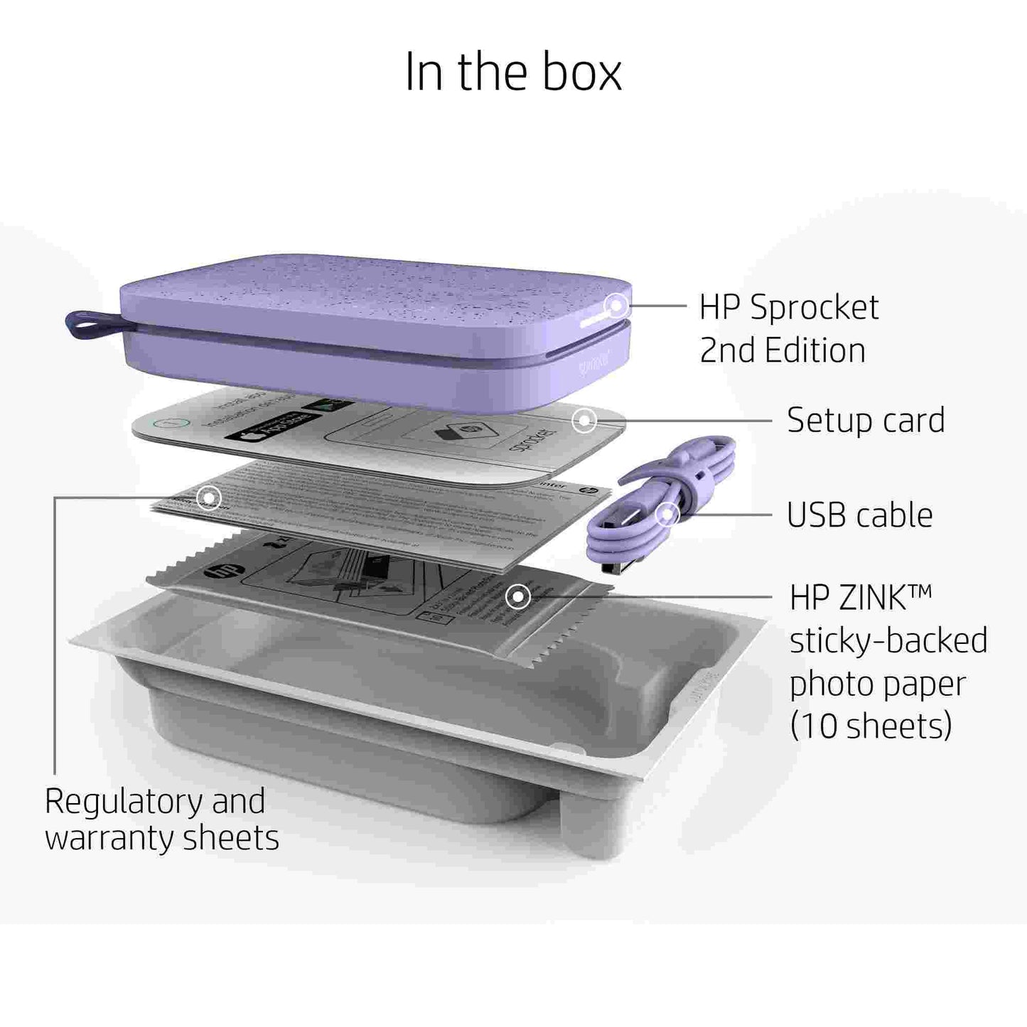 HP | HP Sprocket 2x3 Portable Instant Photo Printer – Purple