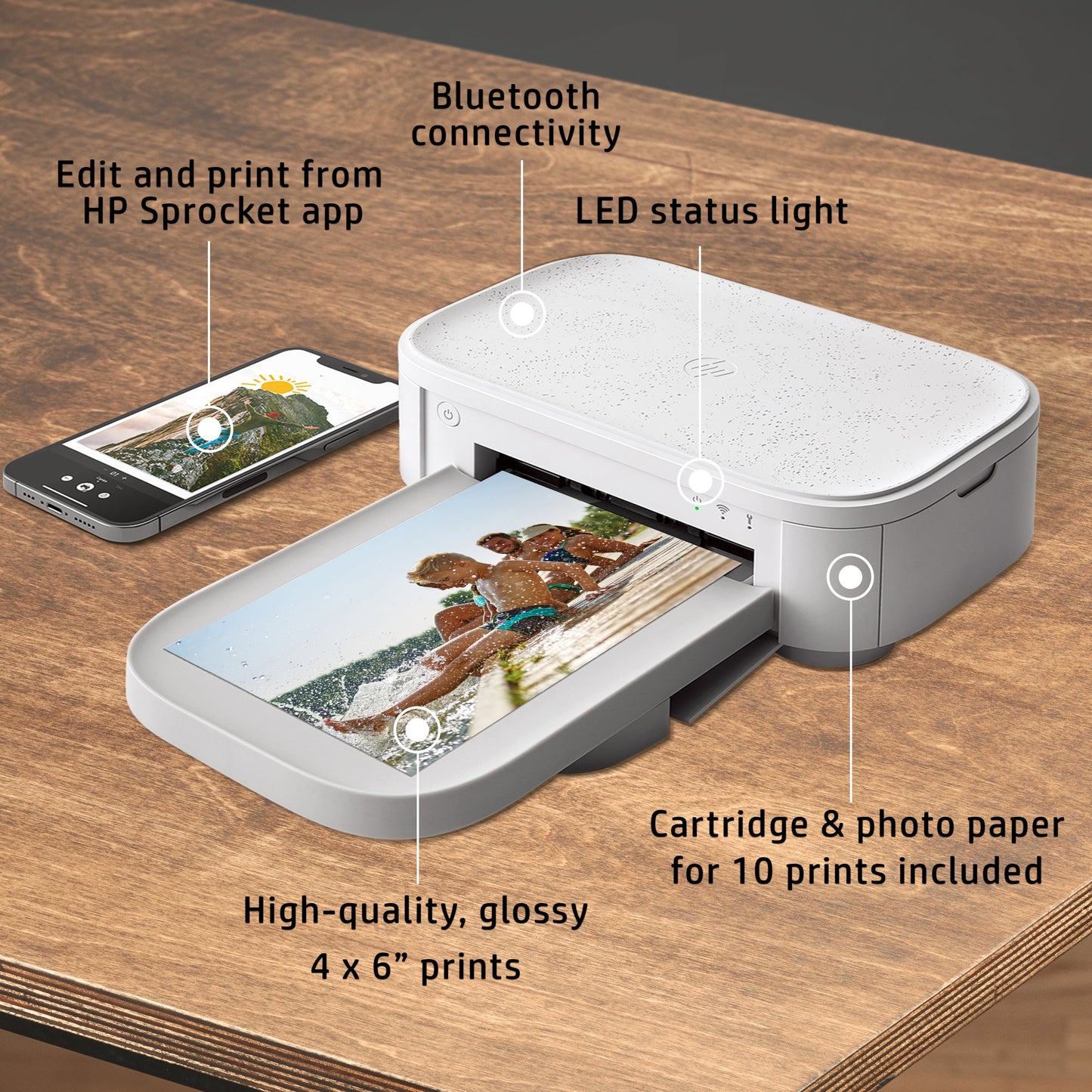 HP | HP Sprocket Studio Plus Bluetooth Instant Photo Printer