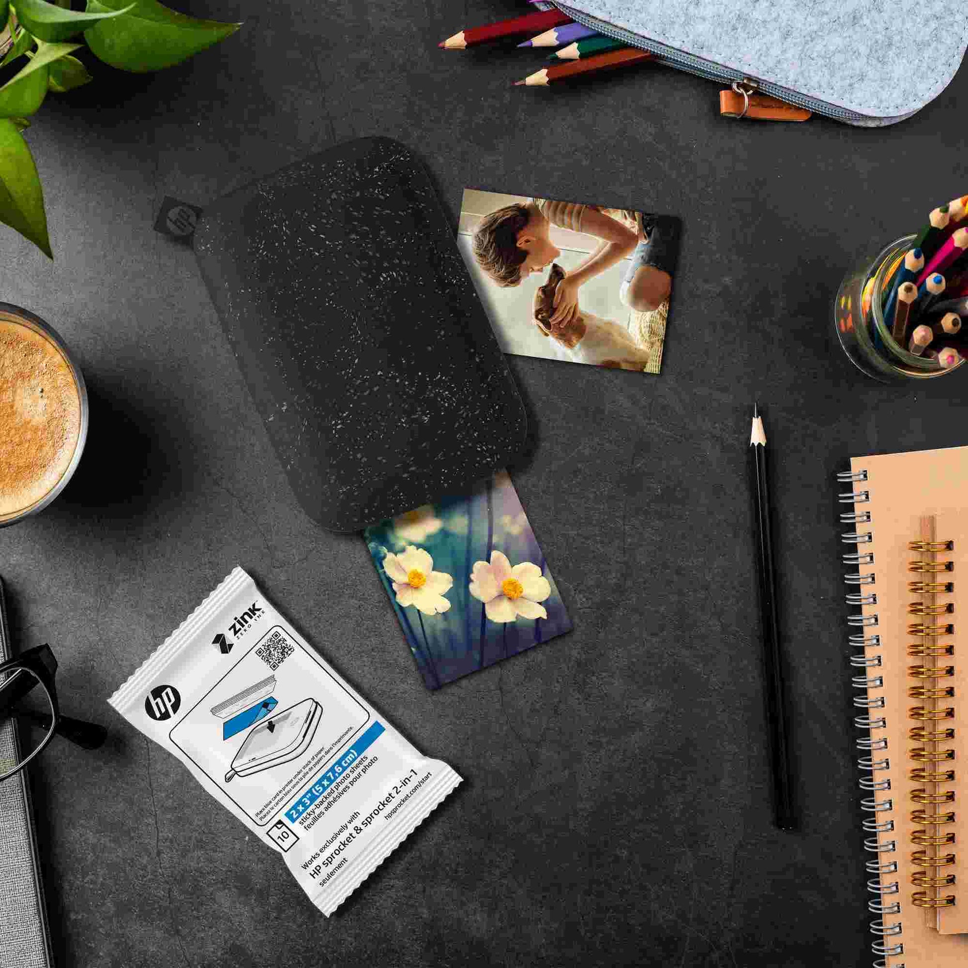 HP | 20 Sheets -HP Sprocket 2"x3" Premium Zink Sticky Back Photo Paper