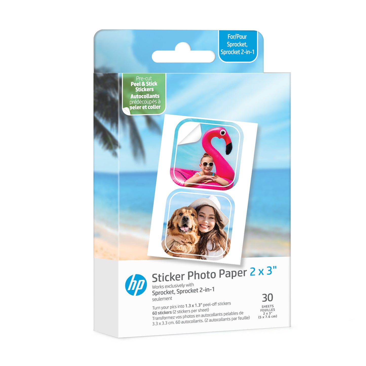 HP | 30 Sheets - HP Sprocket Cut Out Sticker Zink 2x3