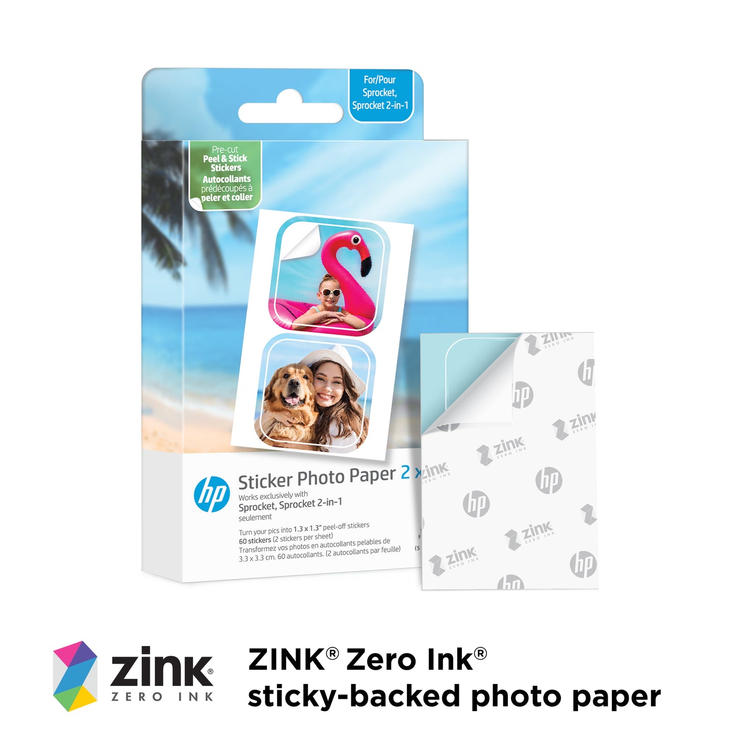 HP | 30 Sheets - HP Sprocket Cut Out Sticker Zink 2x3