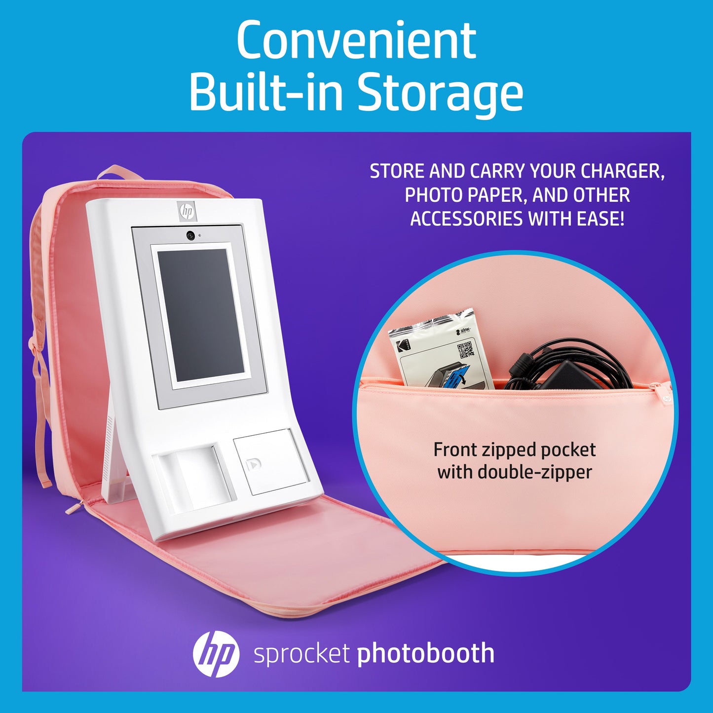 HP | HP Sprocket Photobooth Travel Backpack - Pink