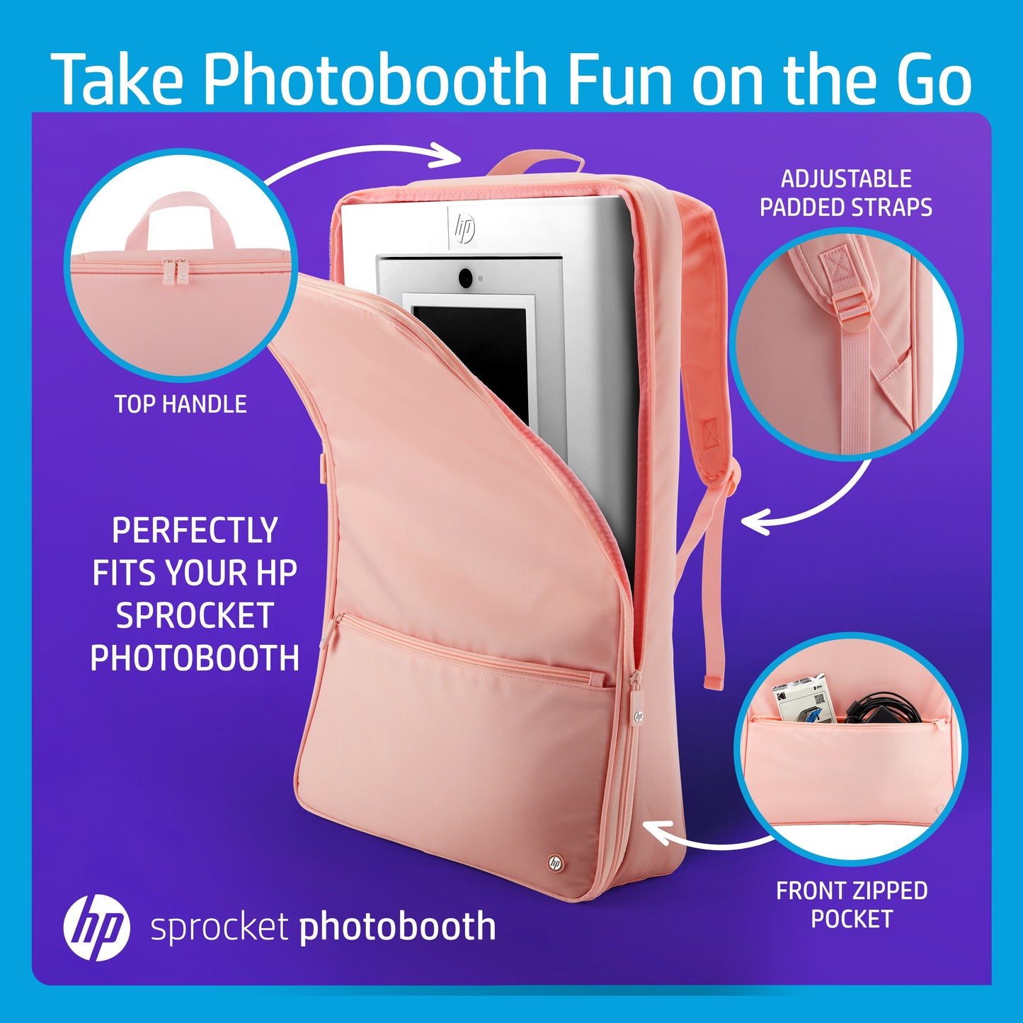 HP | HP Sprocket Photobooth Travel Backpack - Pink