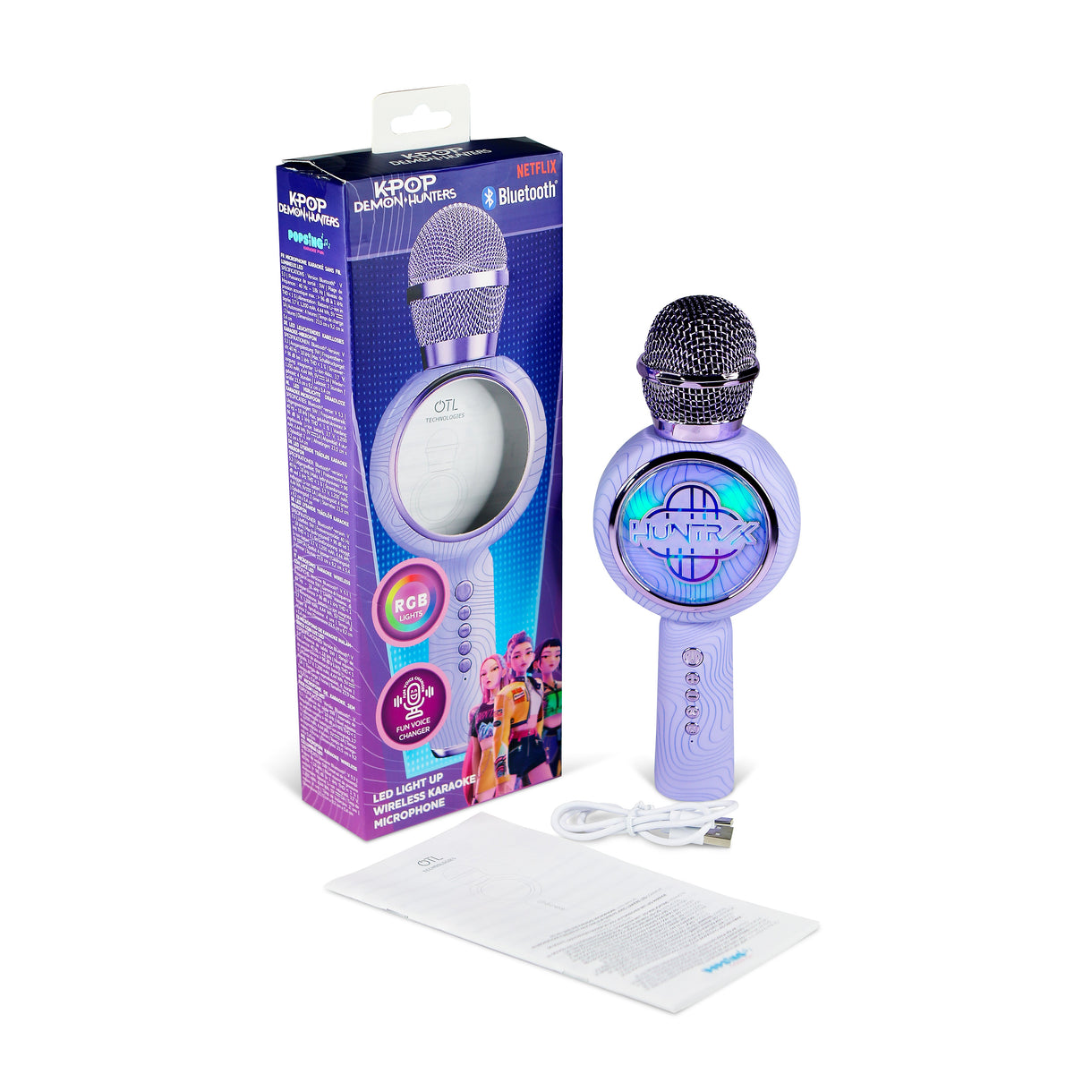 OTL | KPop Demon Hunters Karaoke Microphone and Wireless Speaker with LED Lights Purple