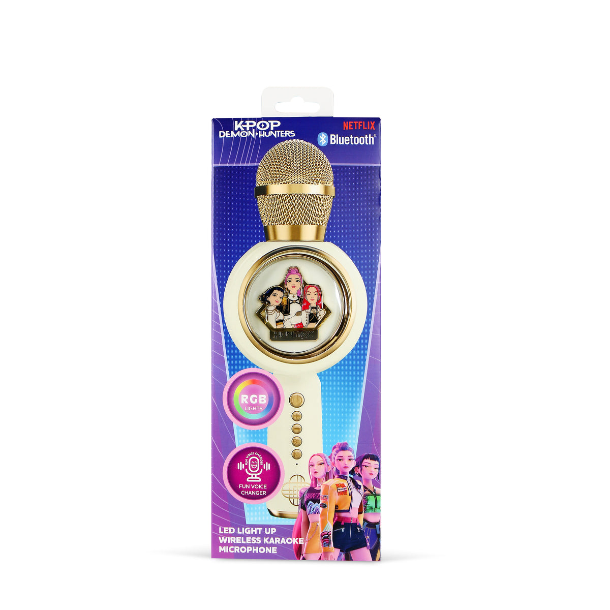 OTL | KPop Demon Hunters Huntr/x Golden Karaoke Microphone and Wireless Speaker with LED Lights Cream
