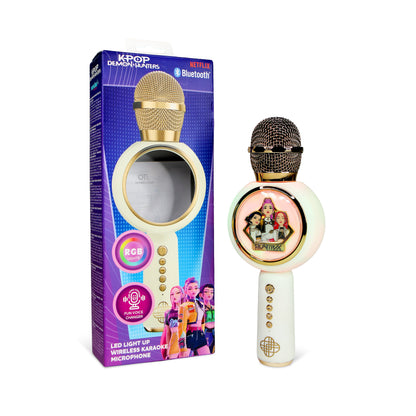 OTL | KPop Demon Hunters Huntr/x Golden Karaoke Microphone and Wireless Speaker with LED Lights Cream