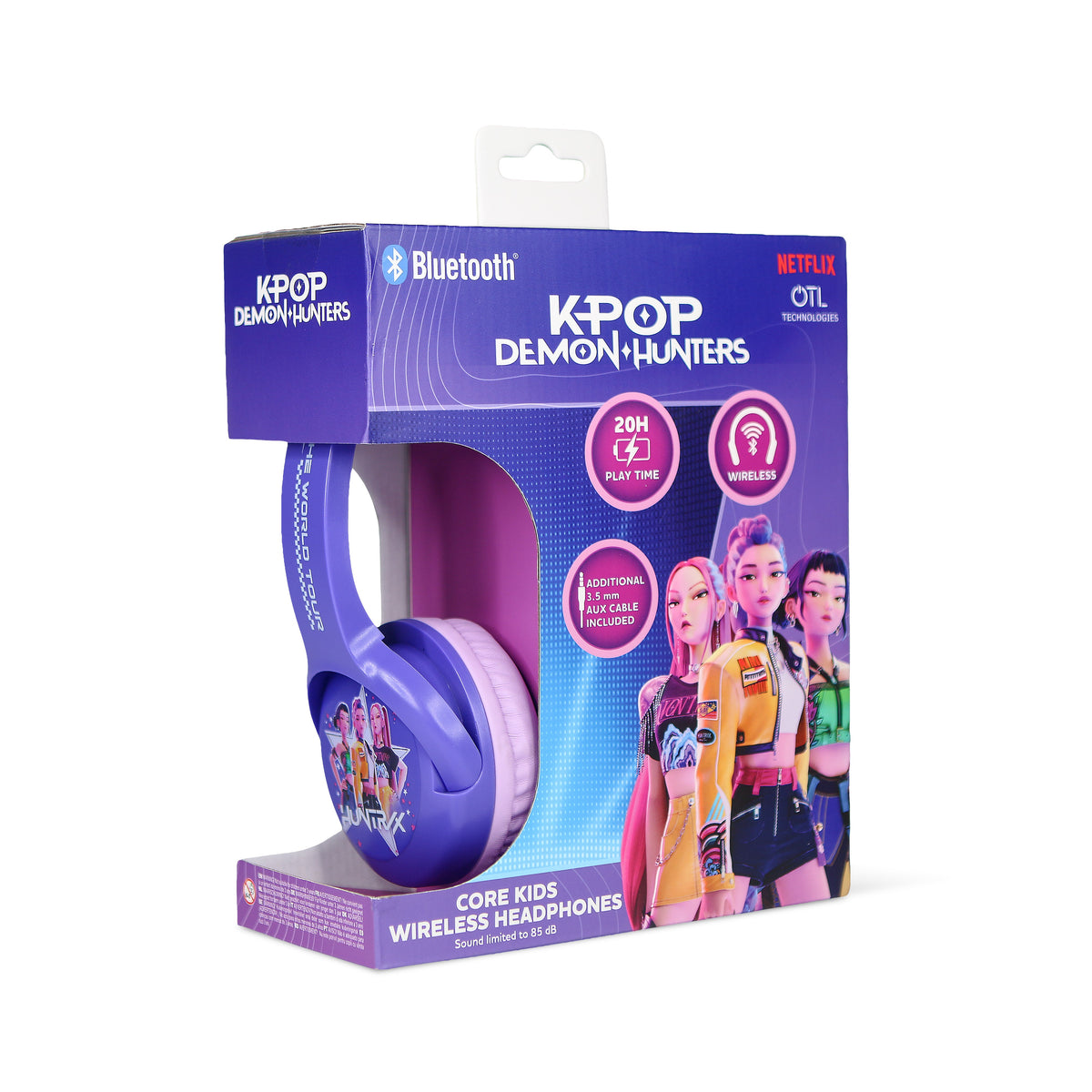 OTL | KPop Demon Hunters Huntr/X Kids Wireless Headphones Purple