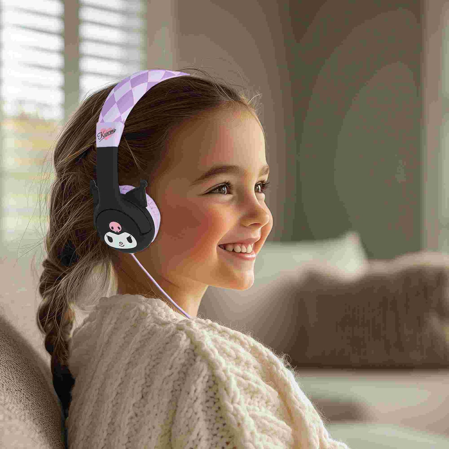 OTL Kuromi Moulded Ears Kids Wired Headphones