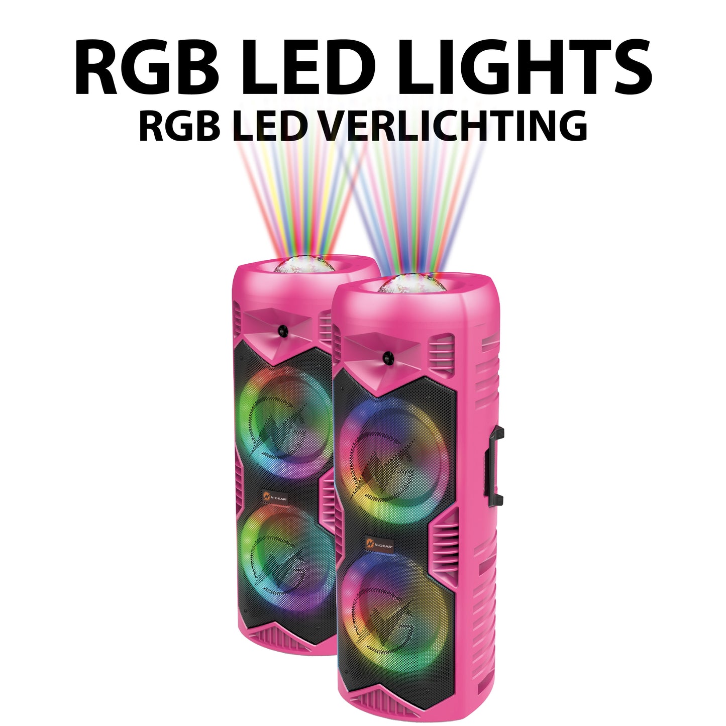 N-Gear | LGP5150 Bluetooth Speaker Karaoke Set Party Box with Microphone Barbie Pink