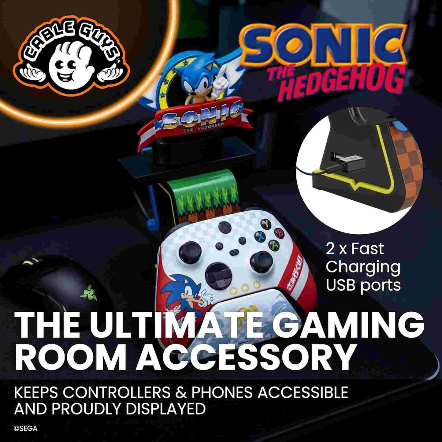 Cable Guys | Sonic The Hedgehog Classic Sonic clamping bracket