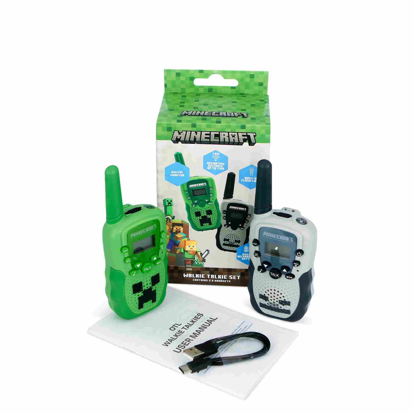 OTL Minecraft Walkie Talkie Set Green & Grey