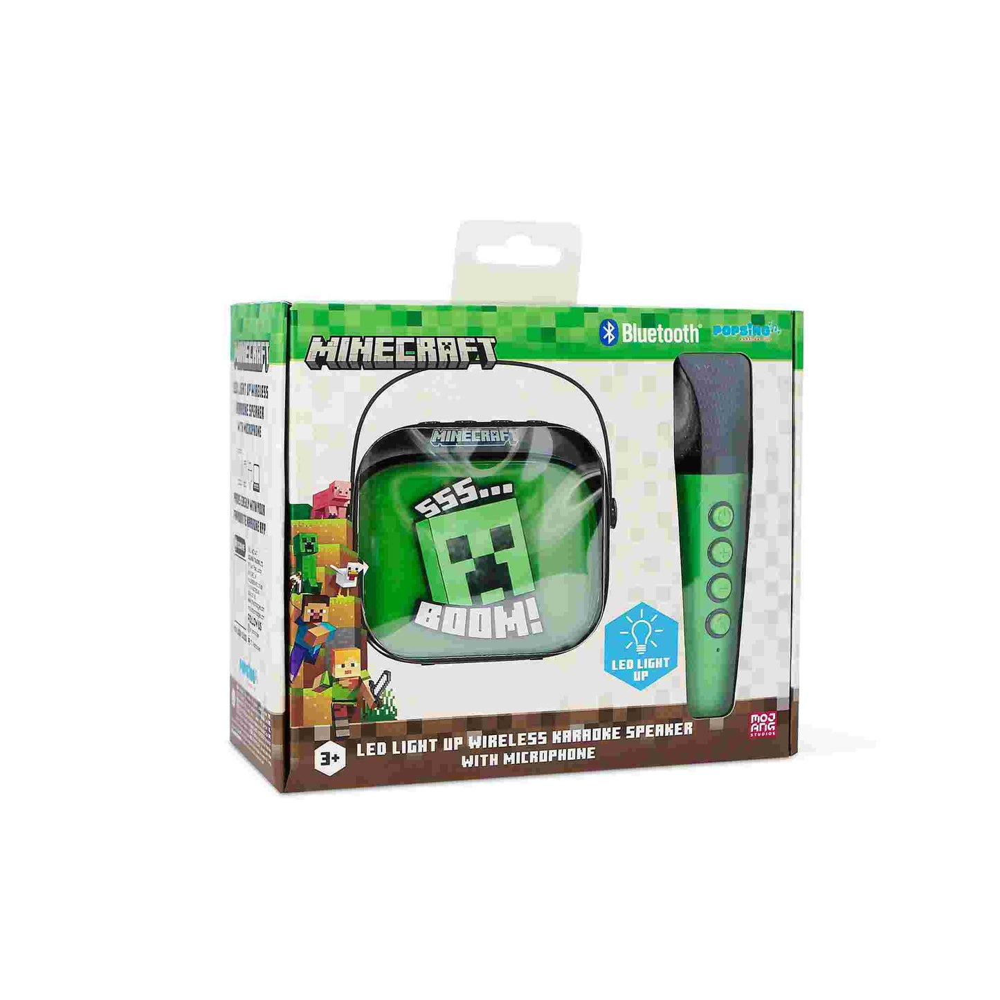 OTL Minecraft Popsing Led Light-Up Wireless Karaoke Speaker & Microphone