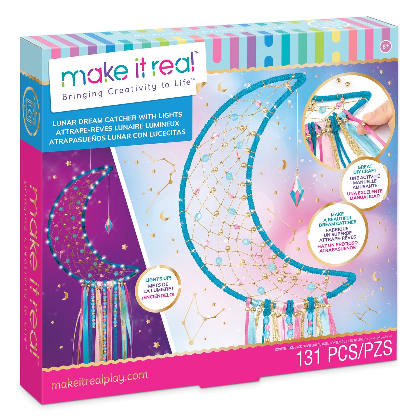 Make it Real | Lunar Dream Catcher With Lights - Blue