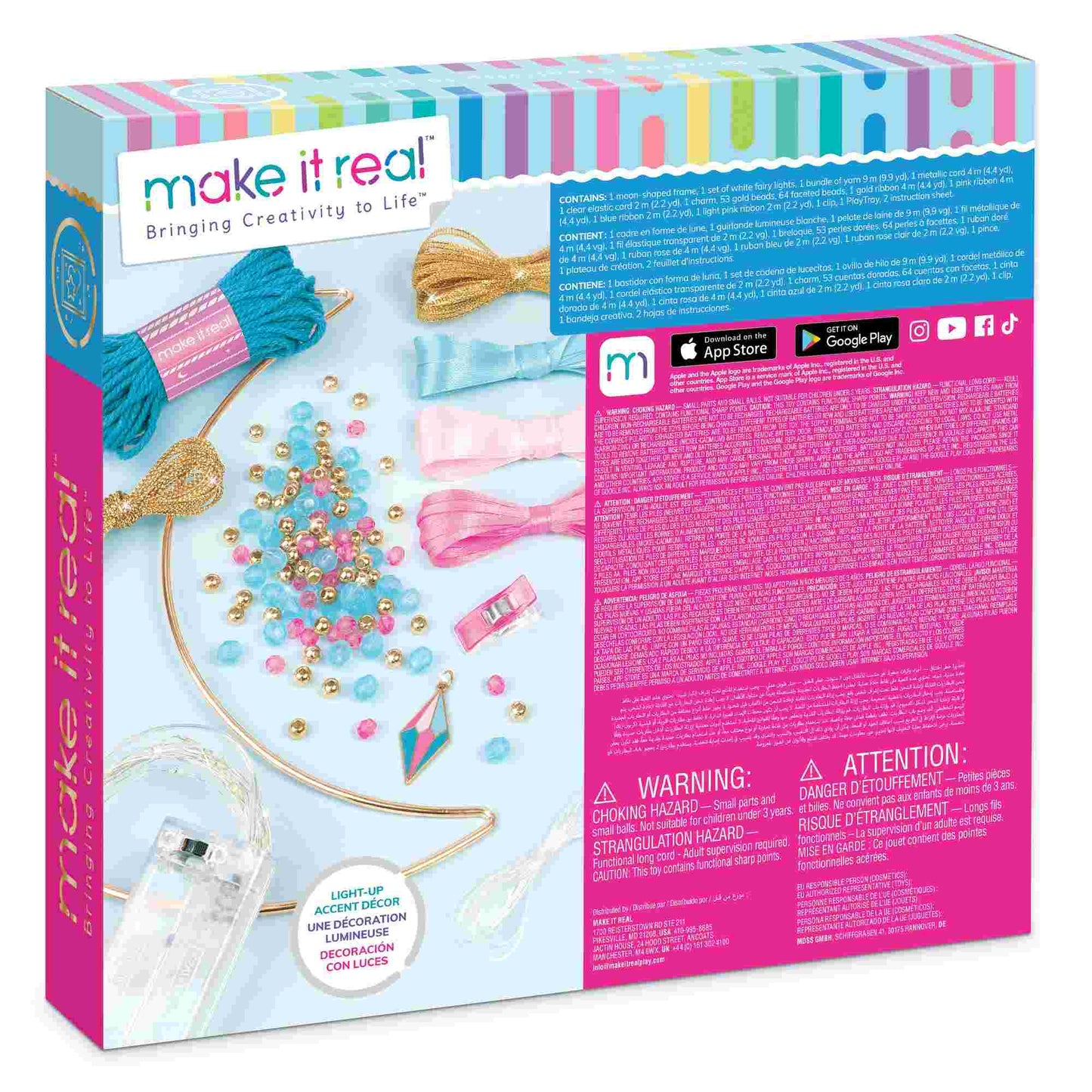 Make it Real | Lunar Dream Catcher With Lights - Blue