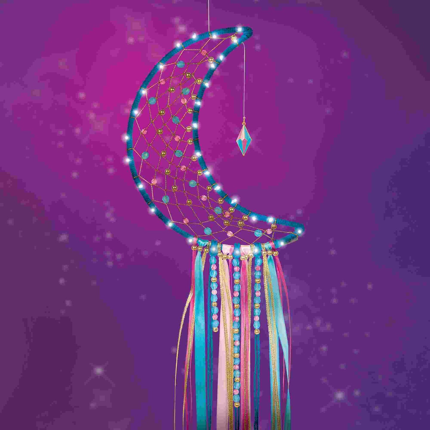 Make it Real | Lunar Dream Catcher With Lights - Blue