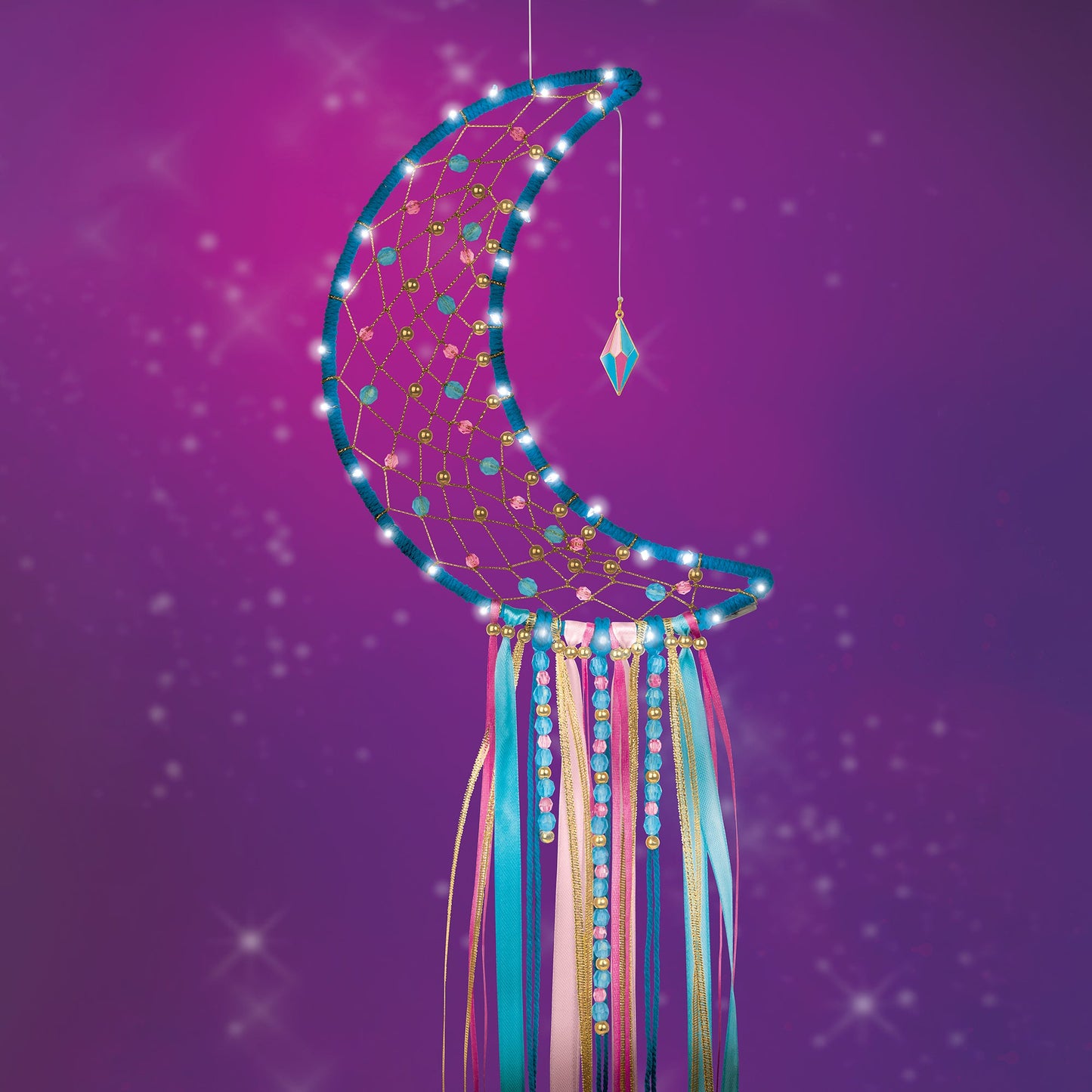 Make it Real | Lunar Dream Catcher With Lights - Blue