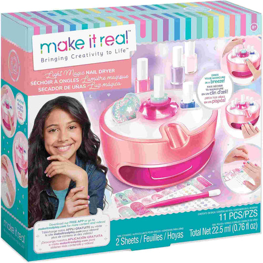 Make it Real | Non-Toxic Nail Varnish Set with Kid's Magic Light-Up Nail Dryer