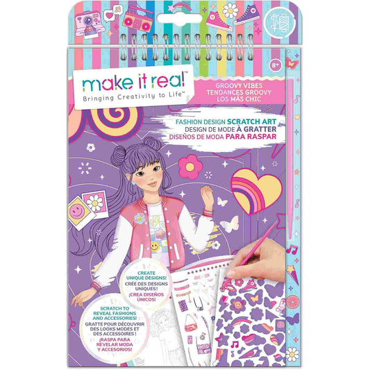 Make it Real | Groovy Vibes Design Sketchbook with Stencils and Stickers