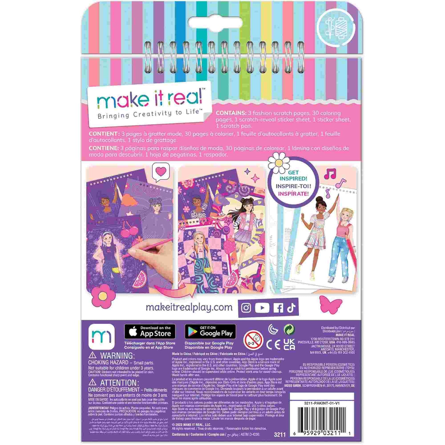 Make it Real | Groovy Vibes Design Sketchbook with Stencils and Stickers