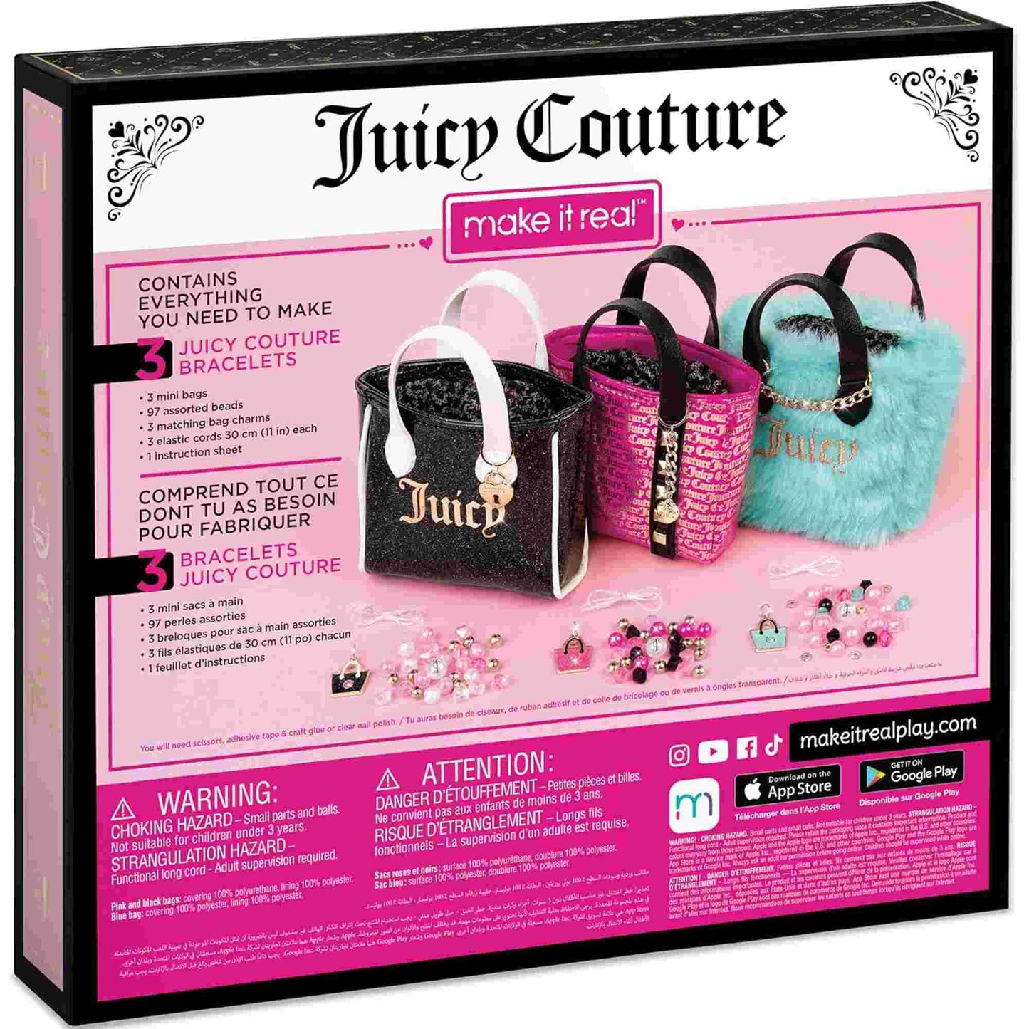 Make it Real | Juicy Couture Mini Handbag Bracelet Wardrobe DIY Collectable Kit Craft Set