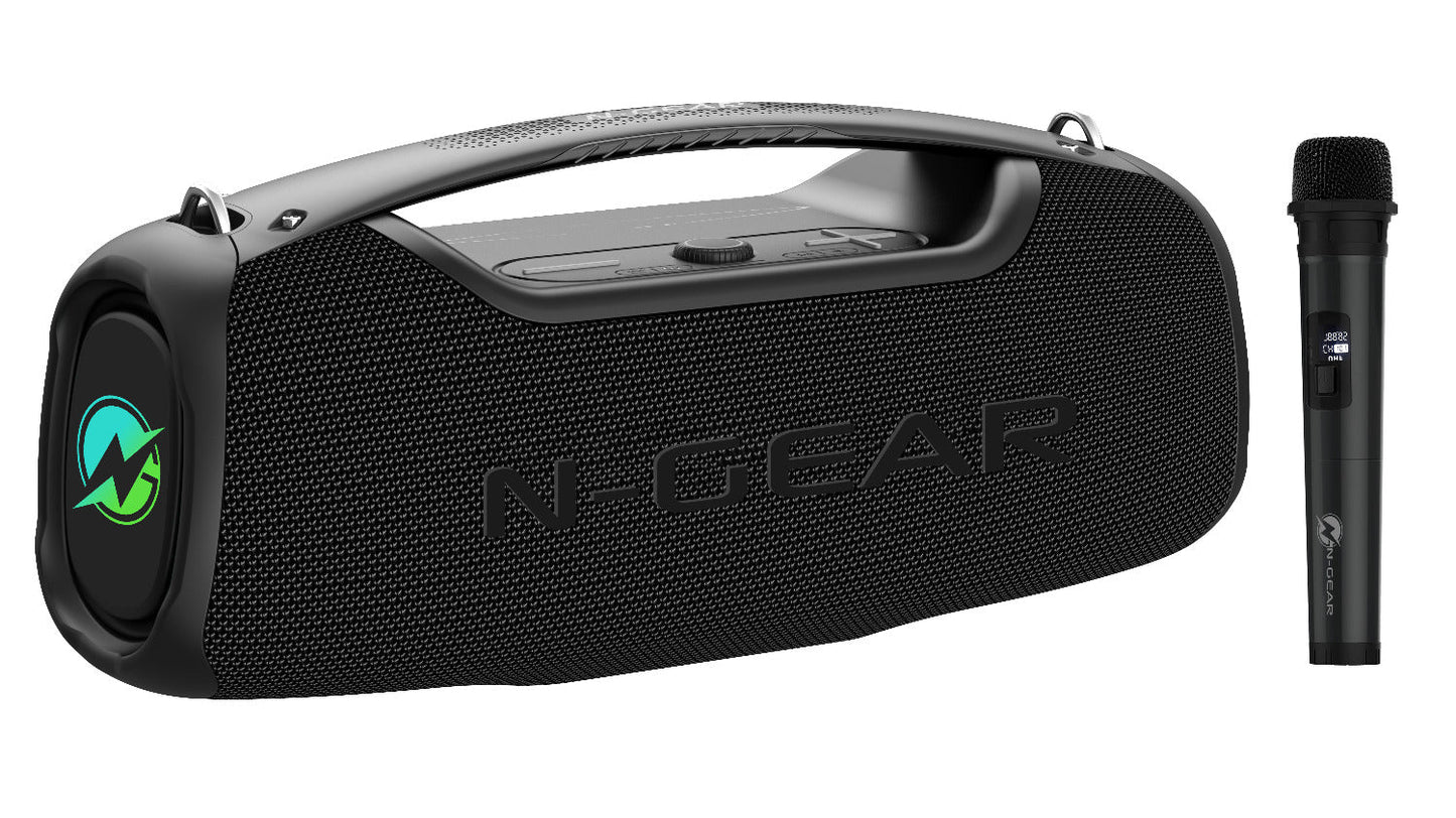 N-Gear | NRG500 Bluetooth Speaker Partybox with Lighting & Microphone IPX5 Waterproof Black