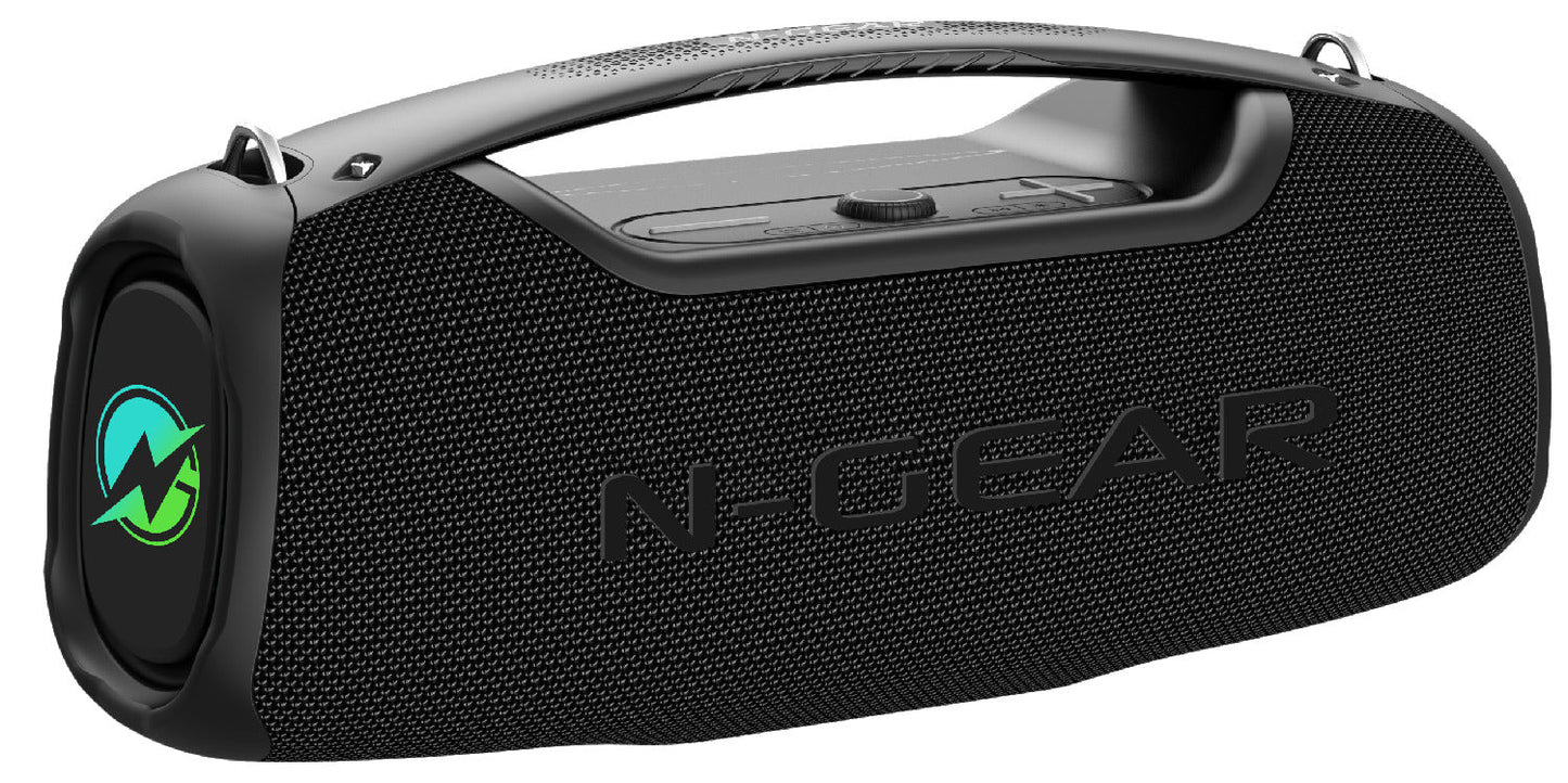 N-Gear | NRG500 Bluetooth Speaker Partybox with Lighting & Microphone IPX5 Waterproof Black