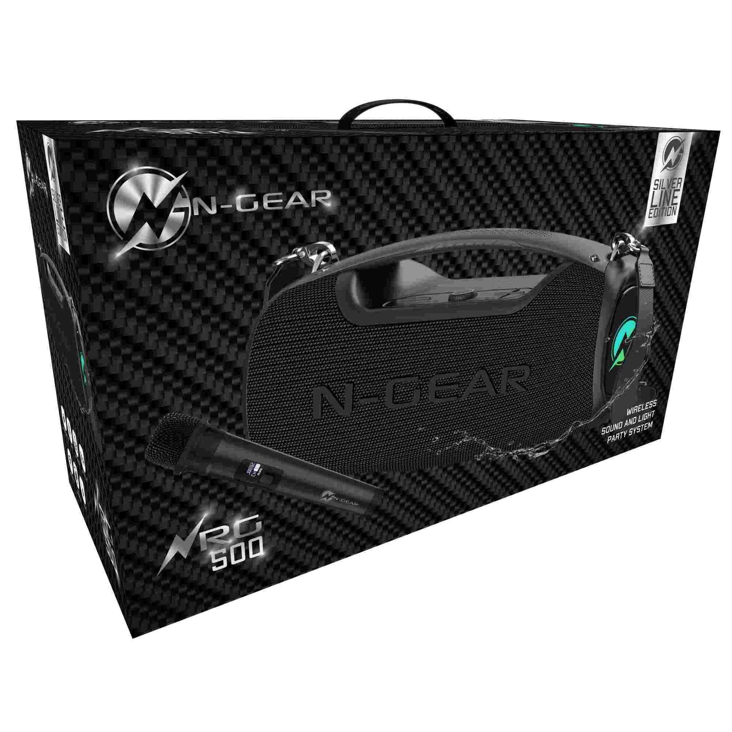 N-Gear | NRG500 Bluetooth Speaker Partybox with Lighting & Microphone IPX5 Waterproof Black