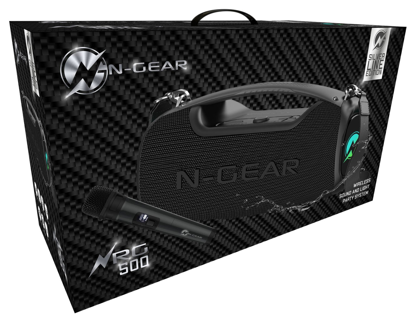 N-Gear | NRG500 Bluetooth Speaker Partybox with Lighting & Microphone IPX5 Waterproof Black