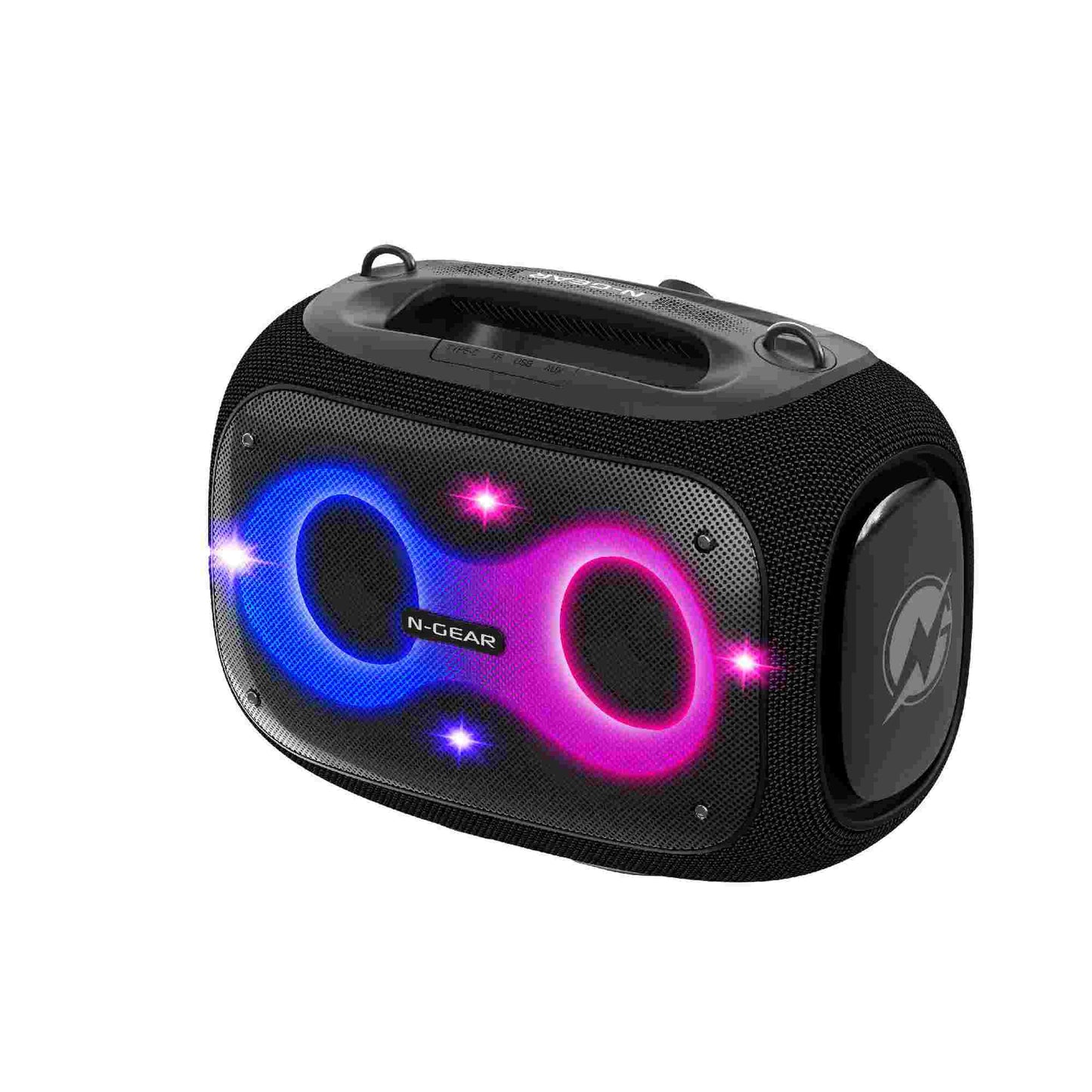 N-Gear | NRG600 Bluetooth Speaker Partybox with Lighting & 2 Microphones IPX5 Waterproof Black