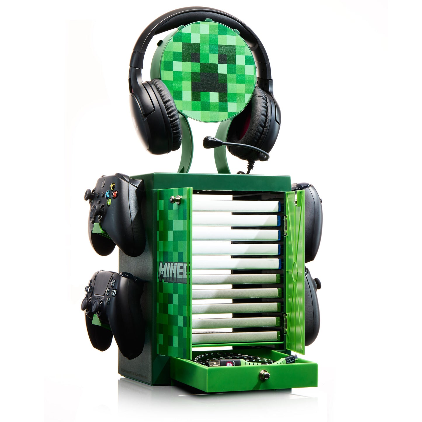 Rubber Road | Minecraft Creeper Game Disc Locker and Stand for Controllers & Headphones