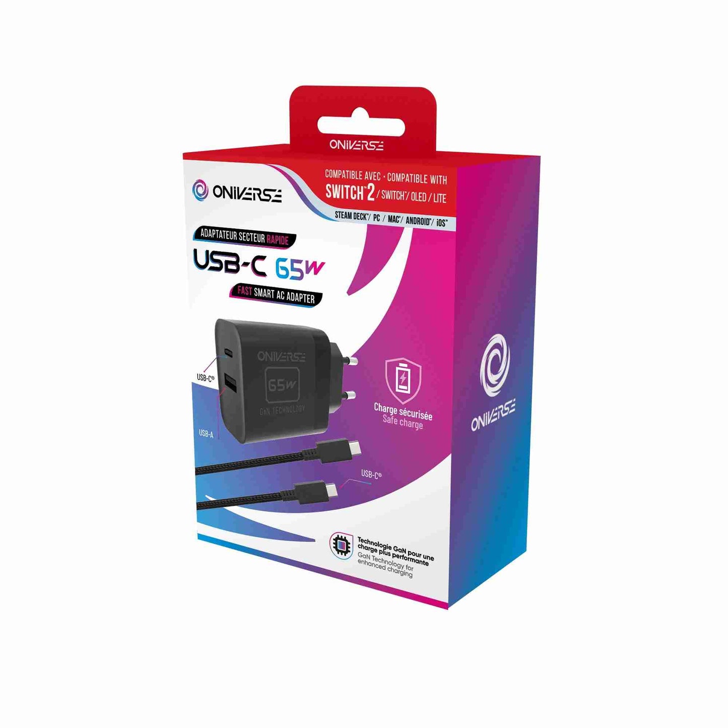 Oniverse | 65W 1.5m Charging Cable AC Adapte  USB-C for Nintendo Switch 2