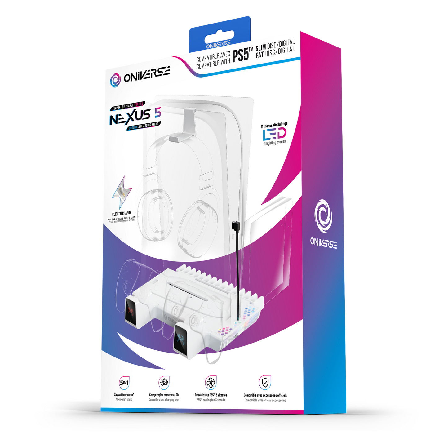 Oniverse | Nexus 5 Cooling and Charging Stand for PS5 & PS5 Slim