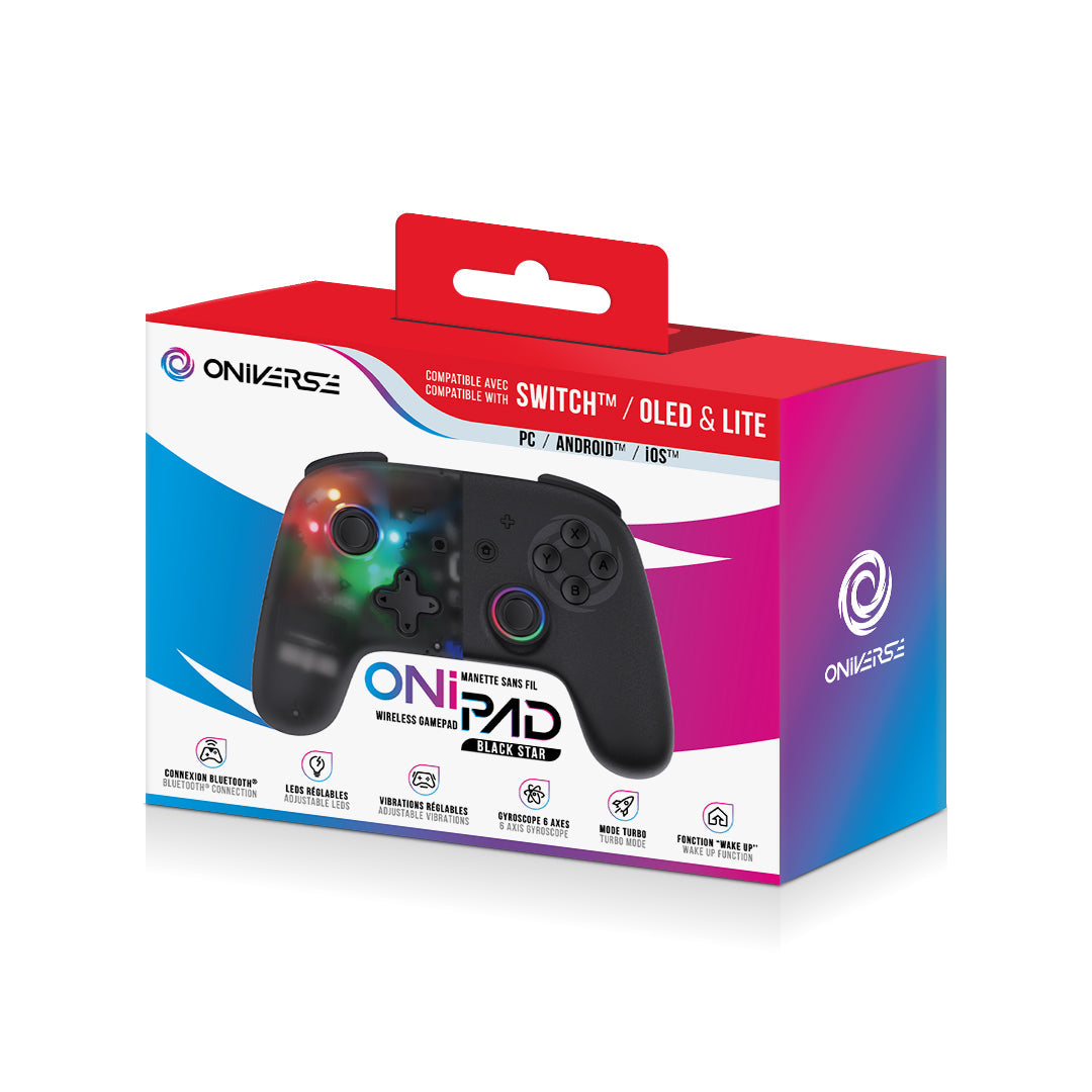 Oniverse | Onipad Black Star Bluetooth Controller for Nintendo Switch, PC, Mobile