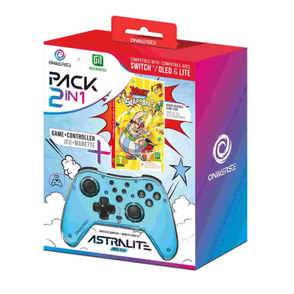 Oniverse | Astralite Blue Wireless Bluetooth Controller with Asterix & Obelix Slap Them All! for Nintendo Switch