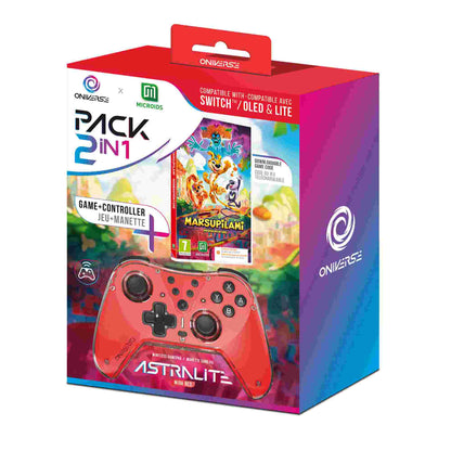 Oniverse | Astralite Red Wireless Bluetooth Controller with Marsupilami: Hoobadventure for Nintendo Switch