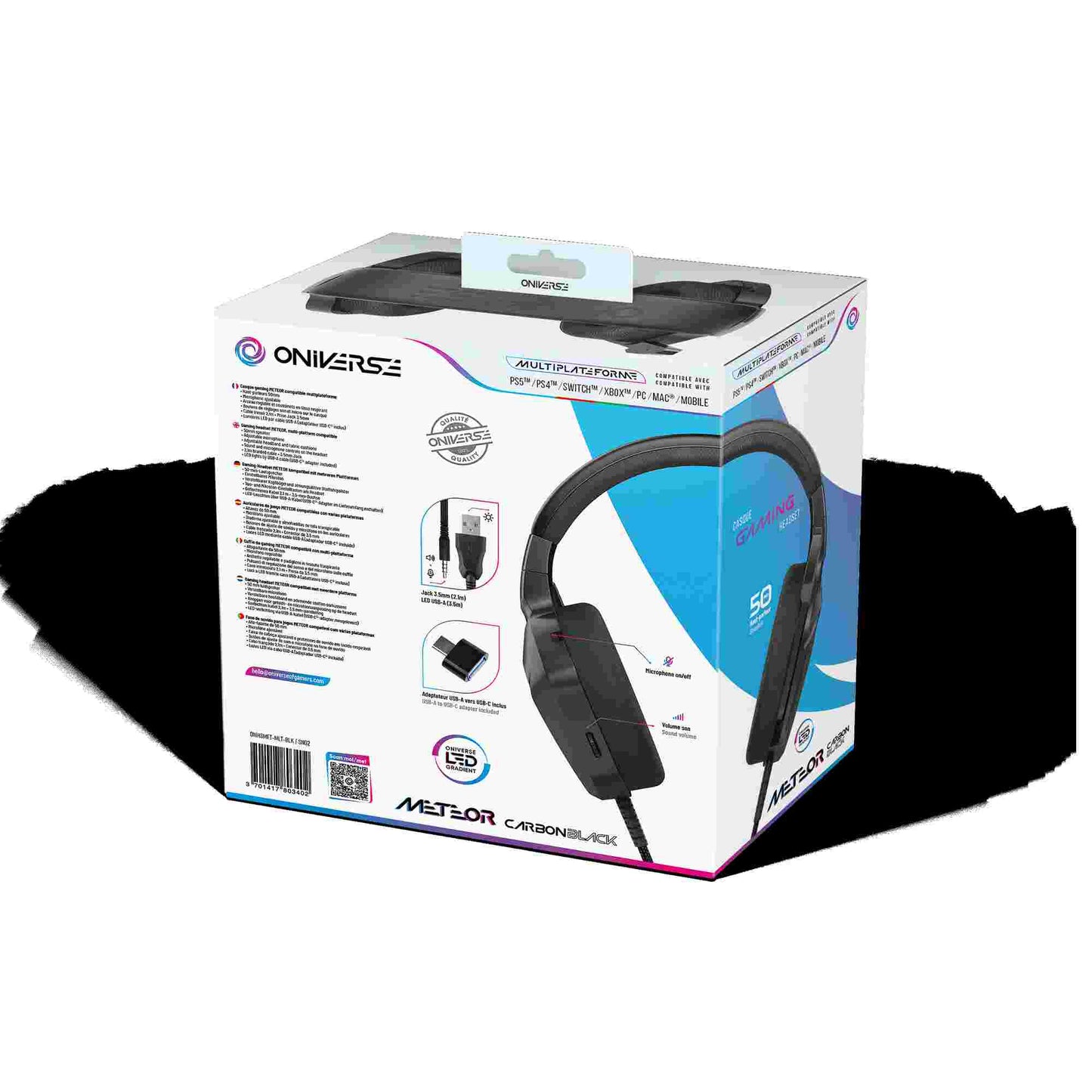 Oniverse | Meteor Multiplatform Wireless Gaming Headset (Carbon Black)